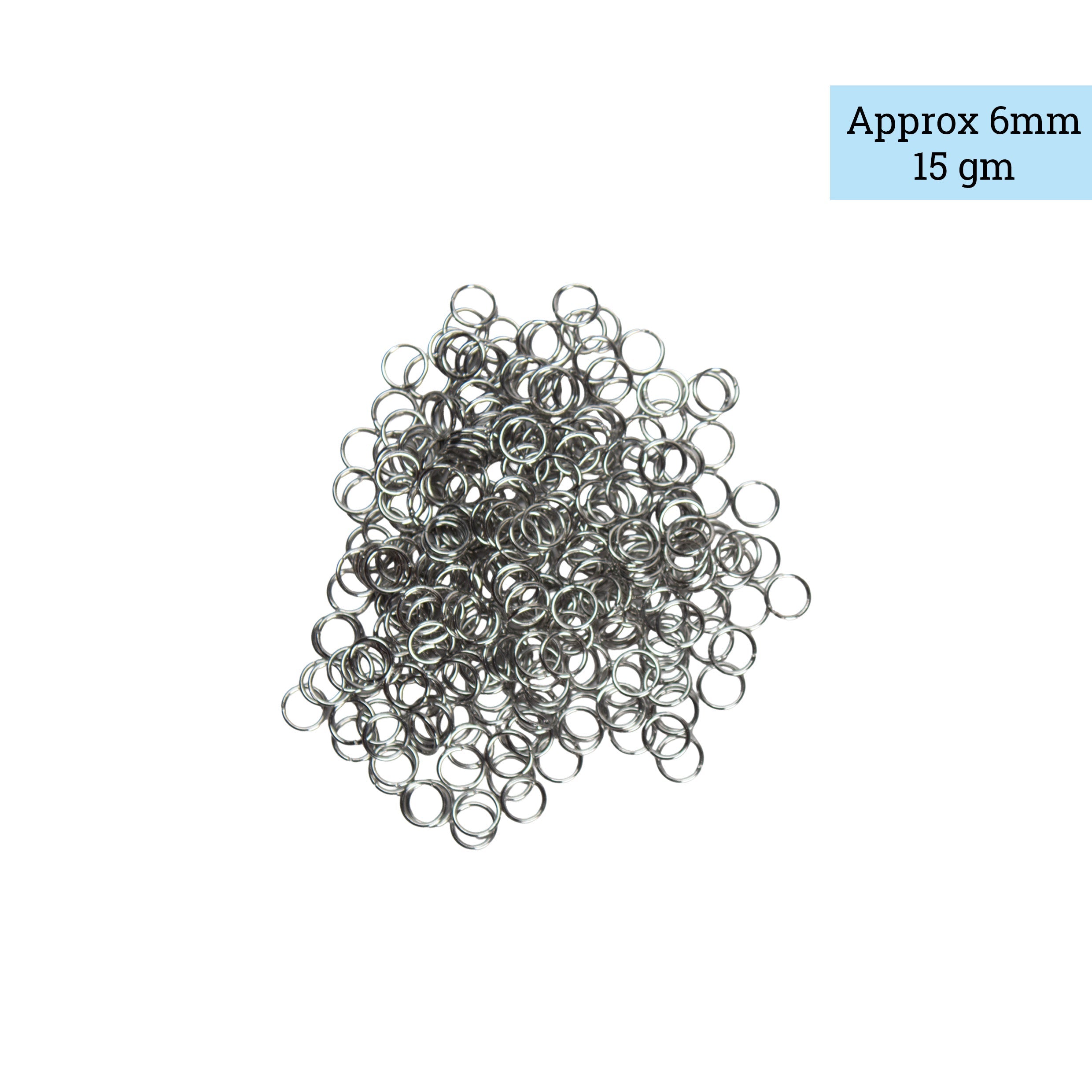 Jewellery Findings Jump Ring Open Nickel 6mm 15gm