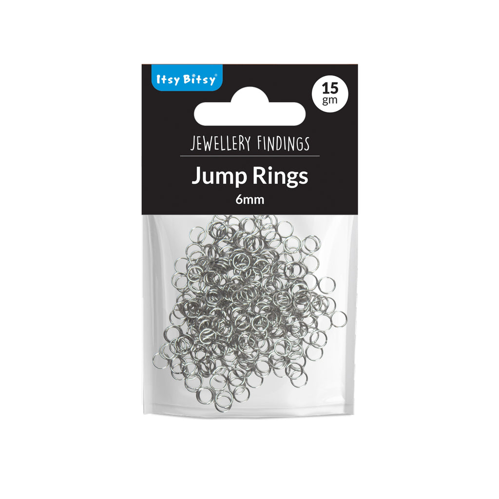 Jewellery Findings Jump Ring Open Nickel 6mm 15gm