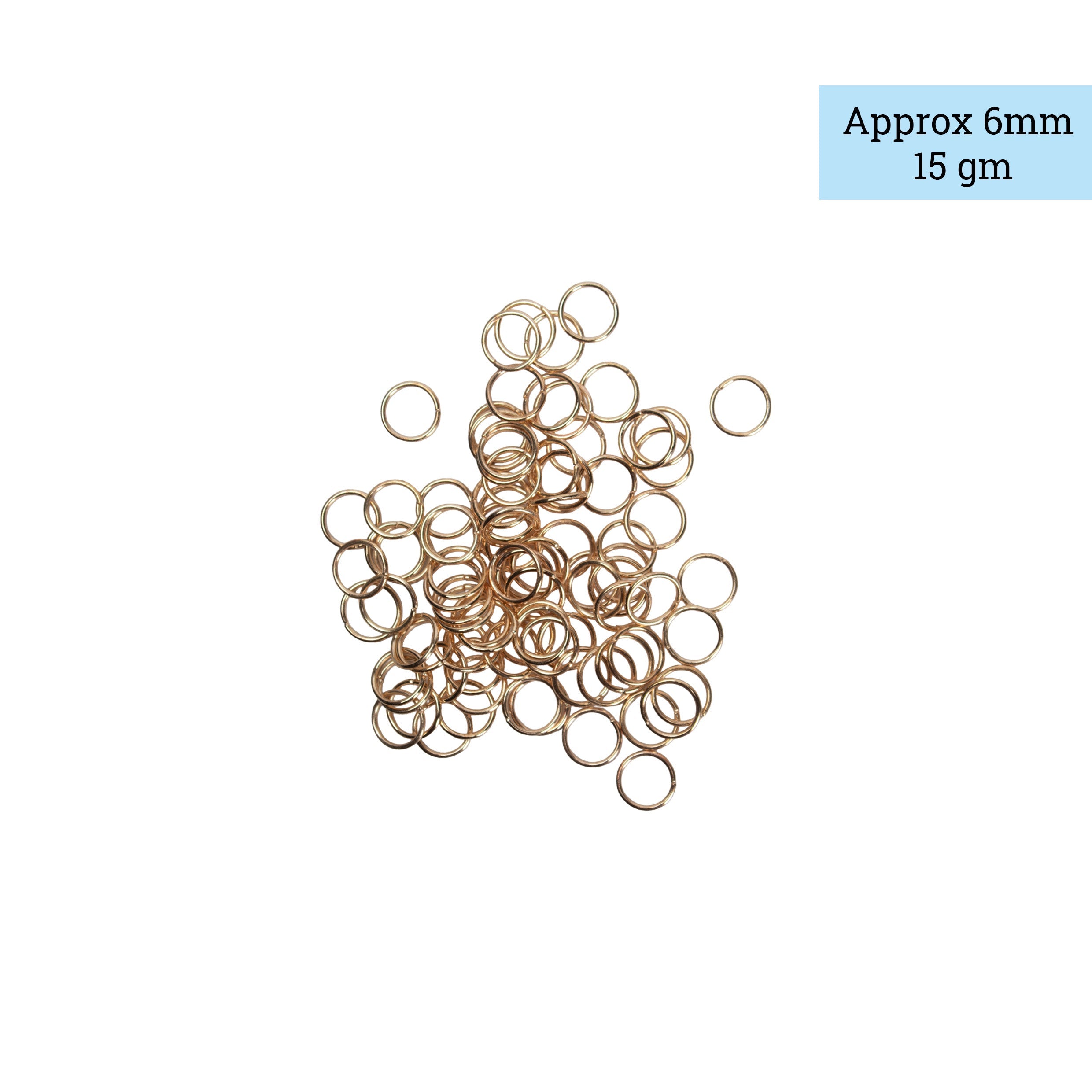 Jewellery Findings Jump Ring Open Gold 6mm 15gm