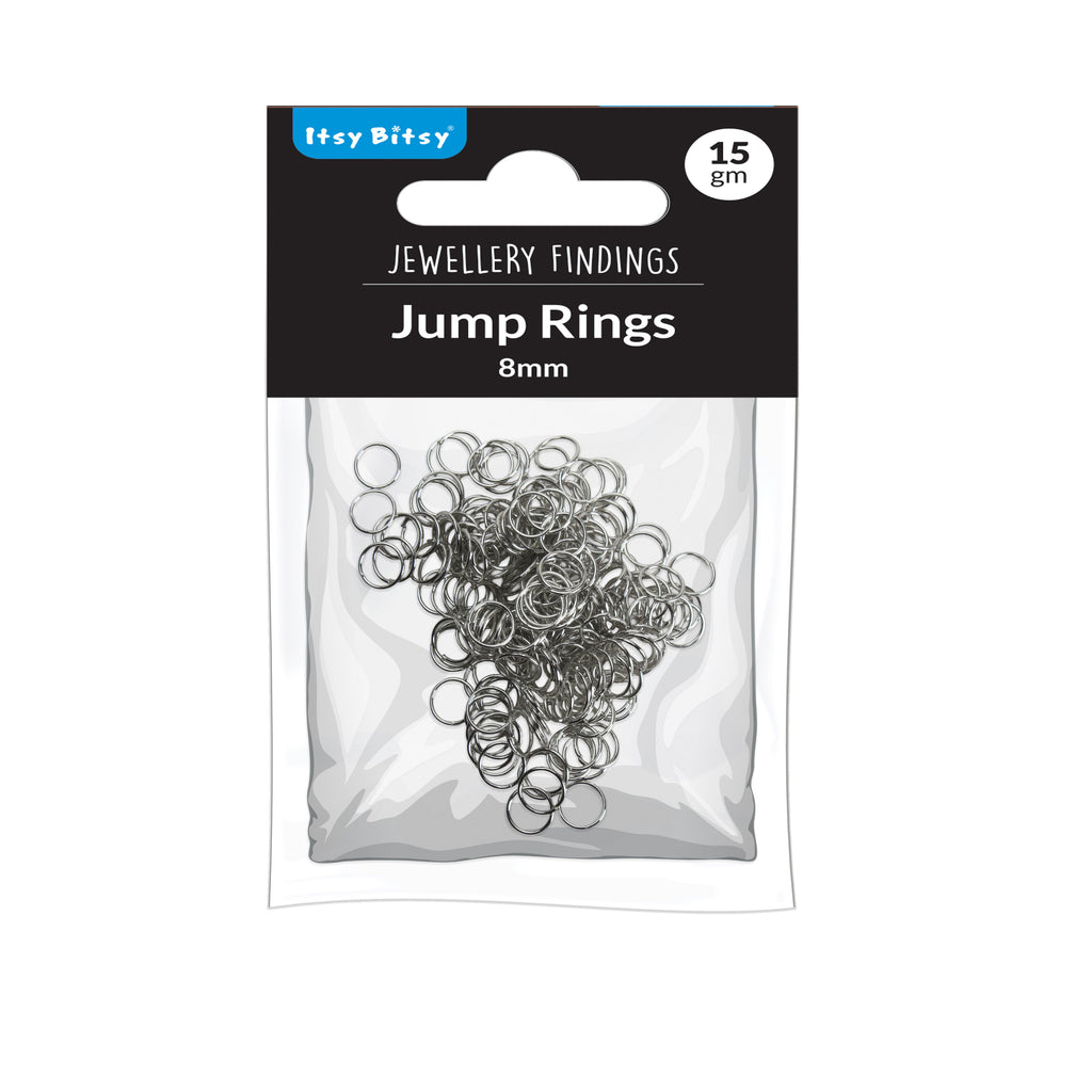 Jewellery Findings Jump Ring Open Nickel 8mm 15gm
