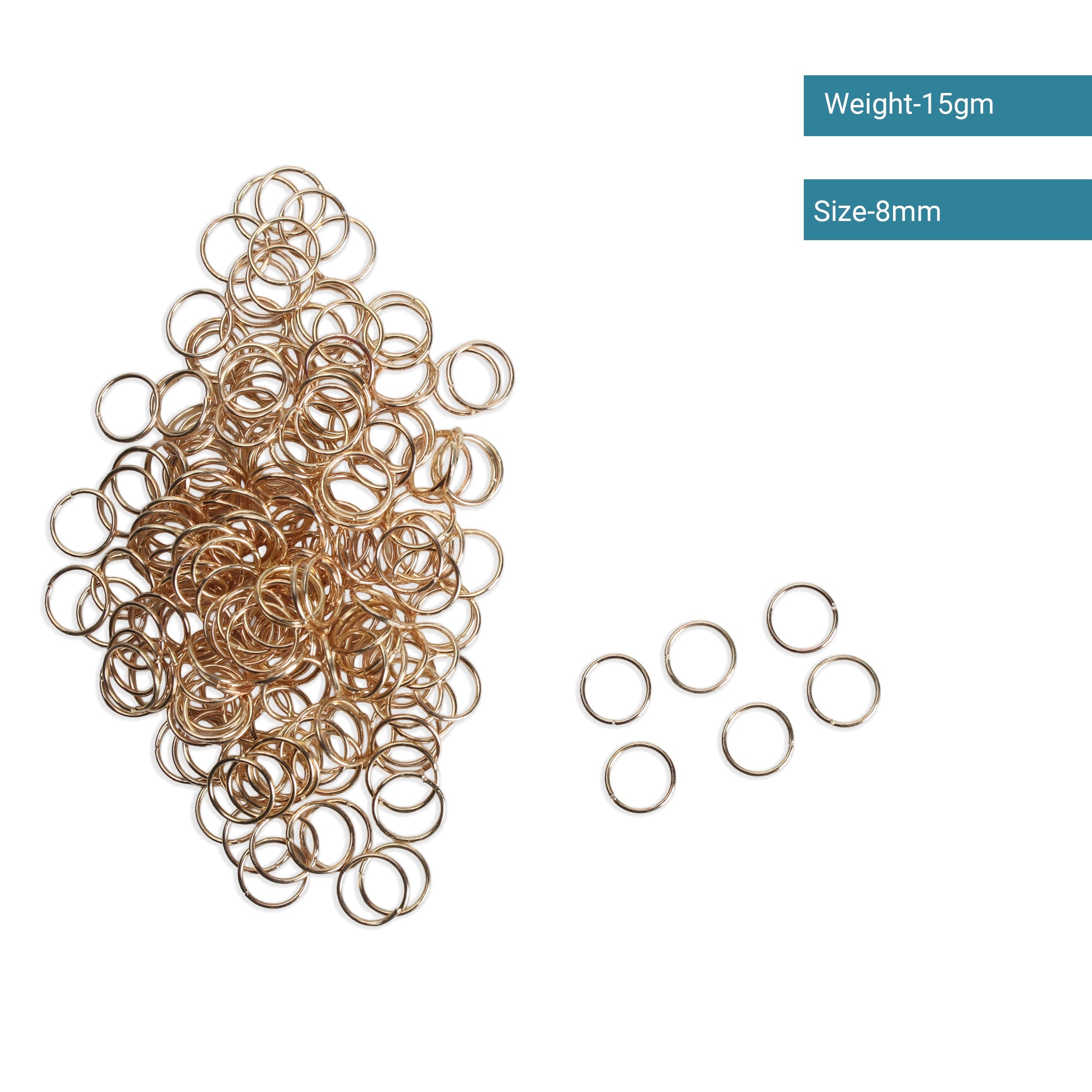 Jewellery Findings Jump Ring Open Gold 8mm 15gm