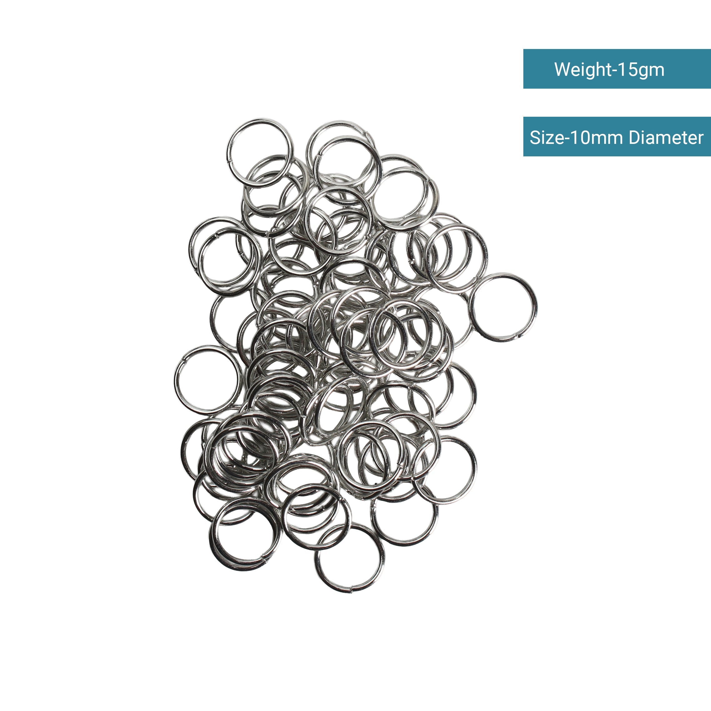 Jewellery Findings Jump Ring Open Nickel 10mm 15gm