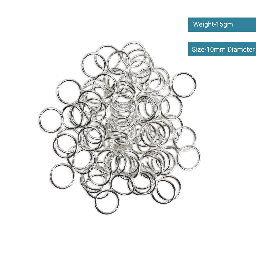 Jewellery Findings Jump Ring Open Silver 10mm 15gm