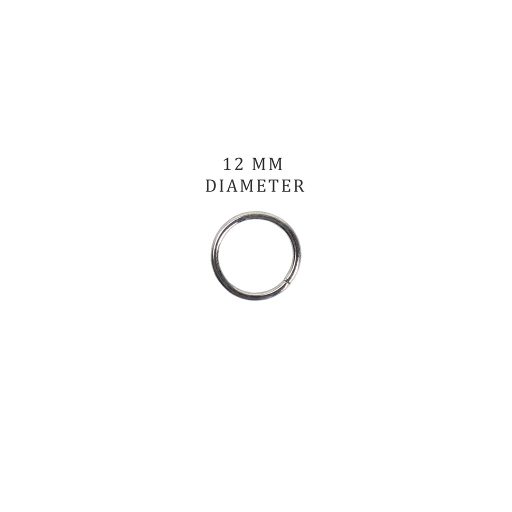 Jewellery Findings Jump Ring Open Nickel 12mm 15gm