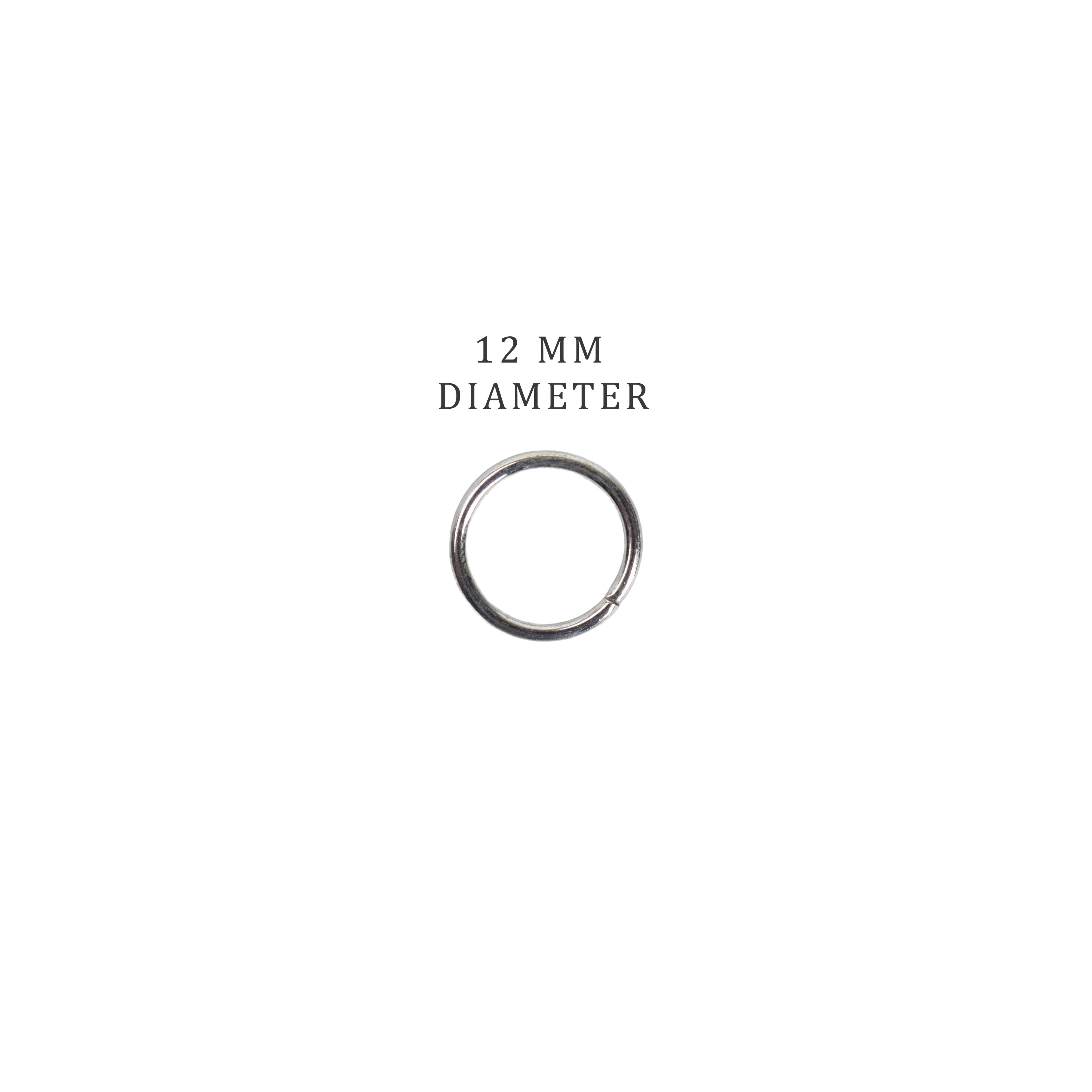 Jewellery Findings Jump Ring Open Nickel 12mm 15gm