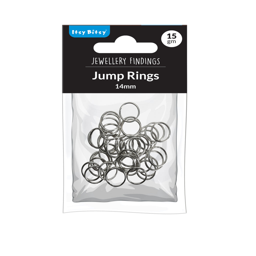 Jewellery Findings Jump Ring Open Nickel 14mm 15gm