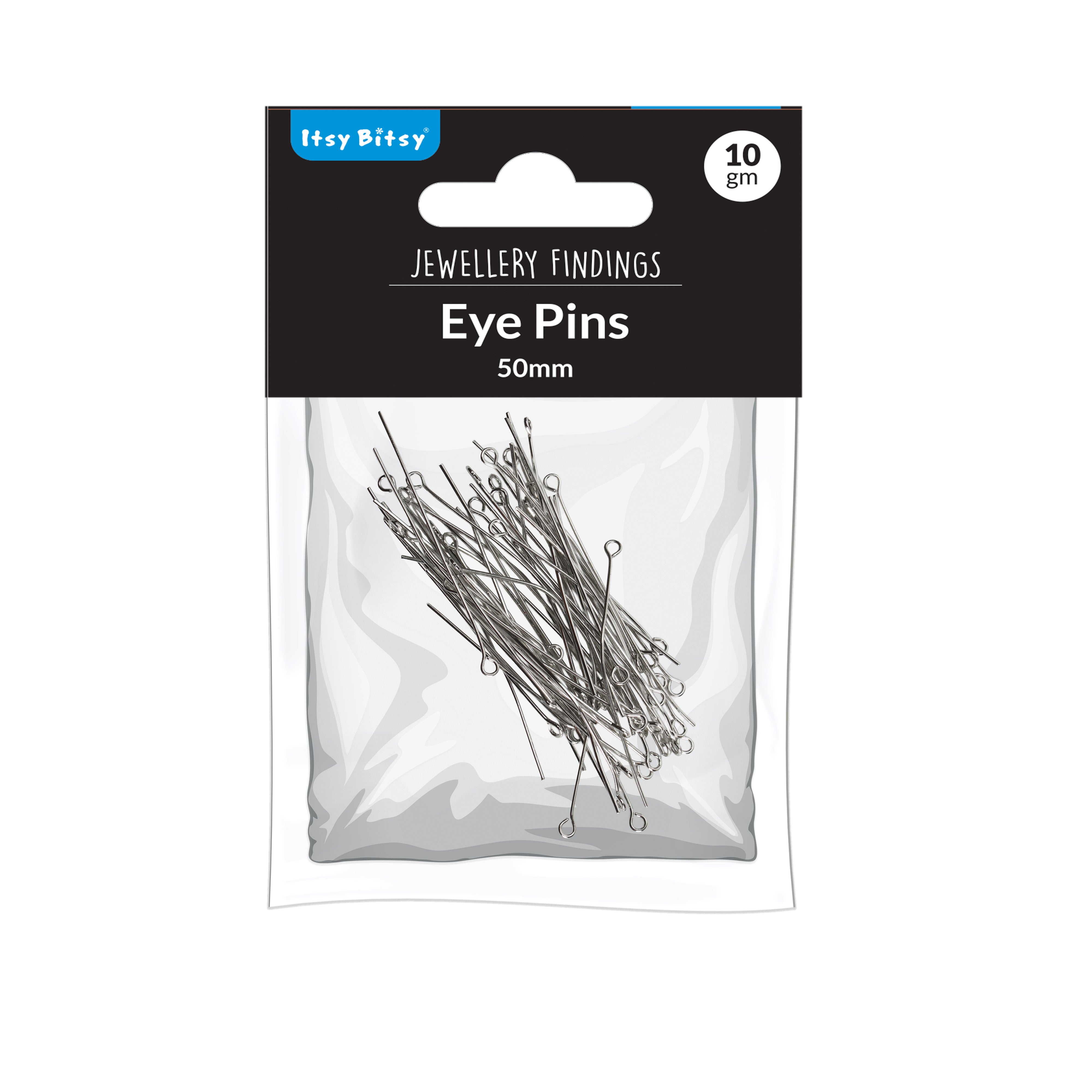 Jewellery Findings Eye Pin Nickel 50mm 10gm