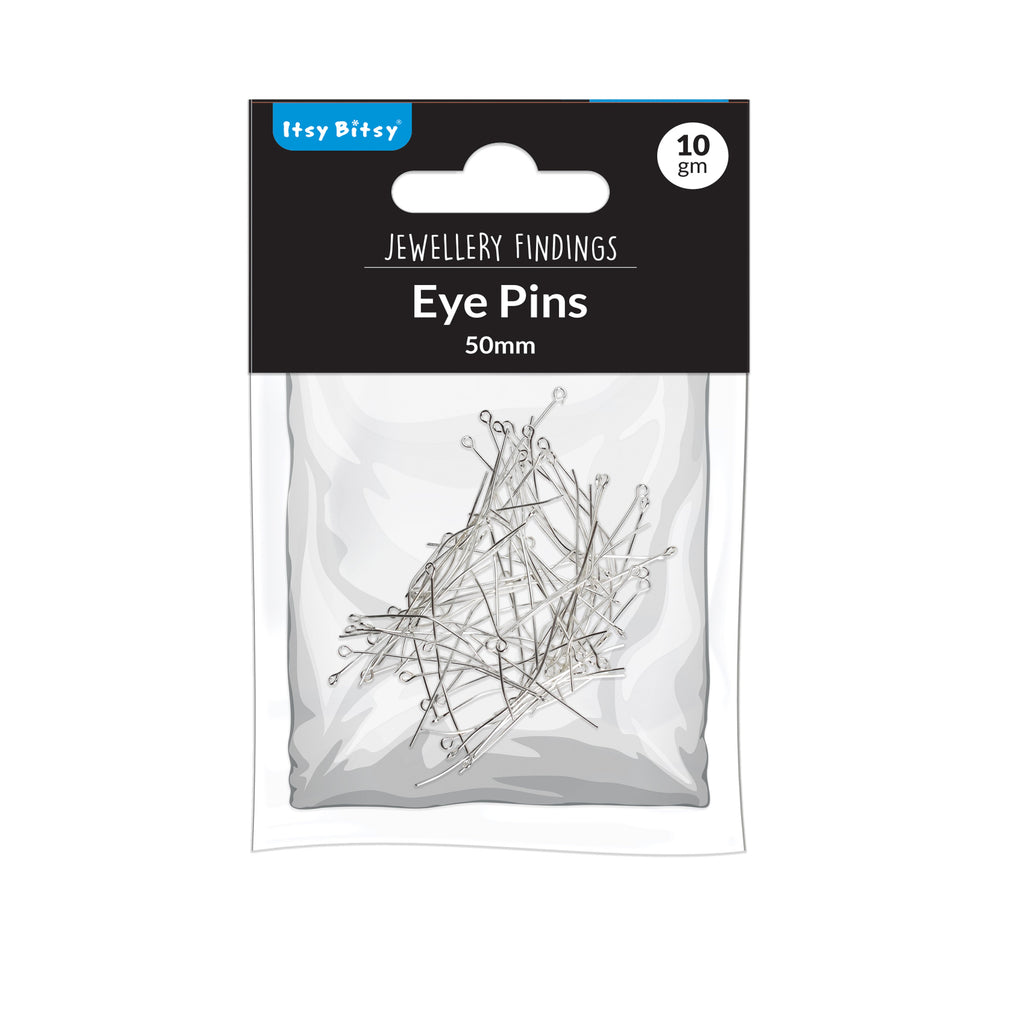 Jewellery Findings Eye Pin Silver 50mm 10gm