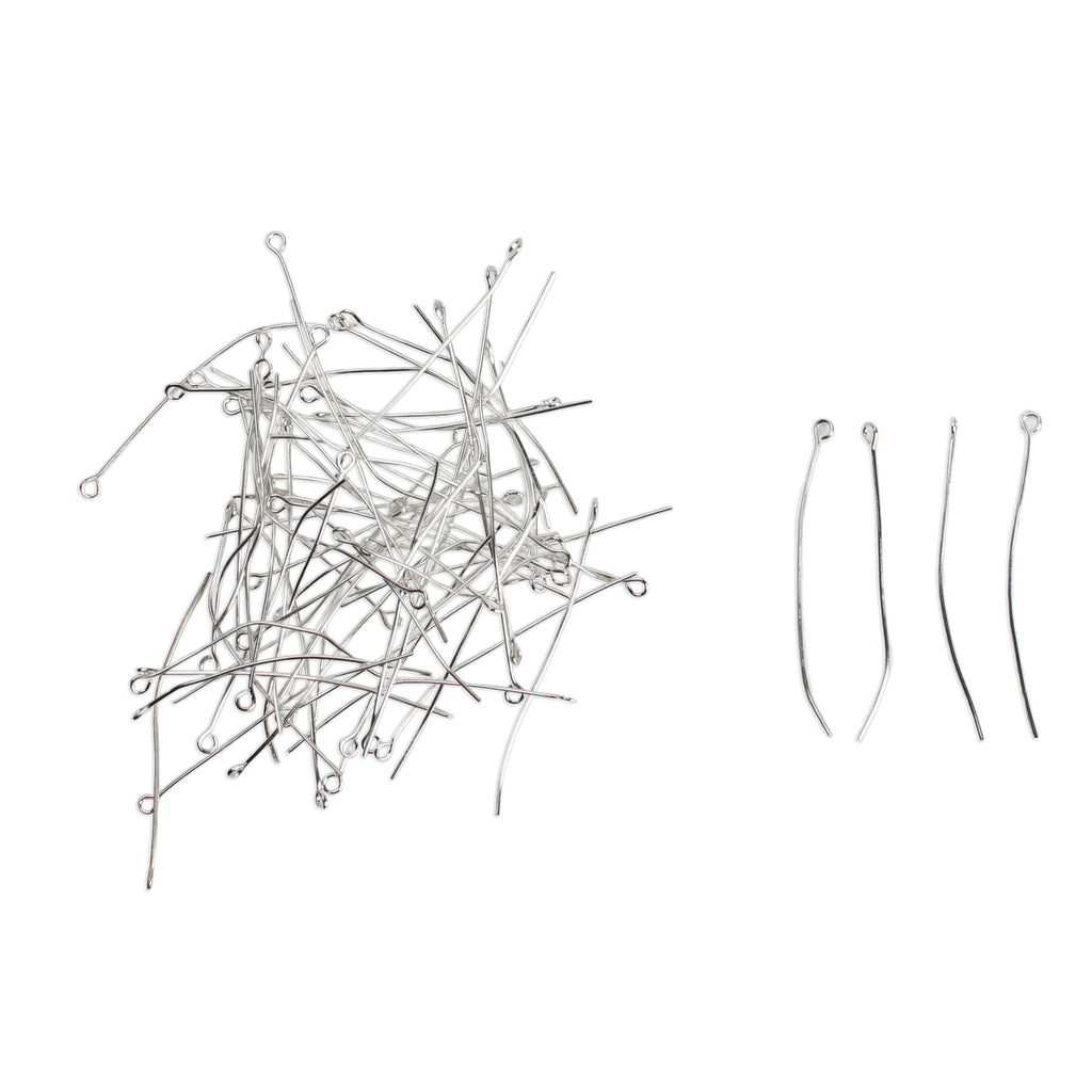 Jewellery Findings Eye Pin Silver 50mm 10gm