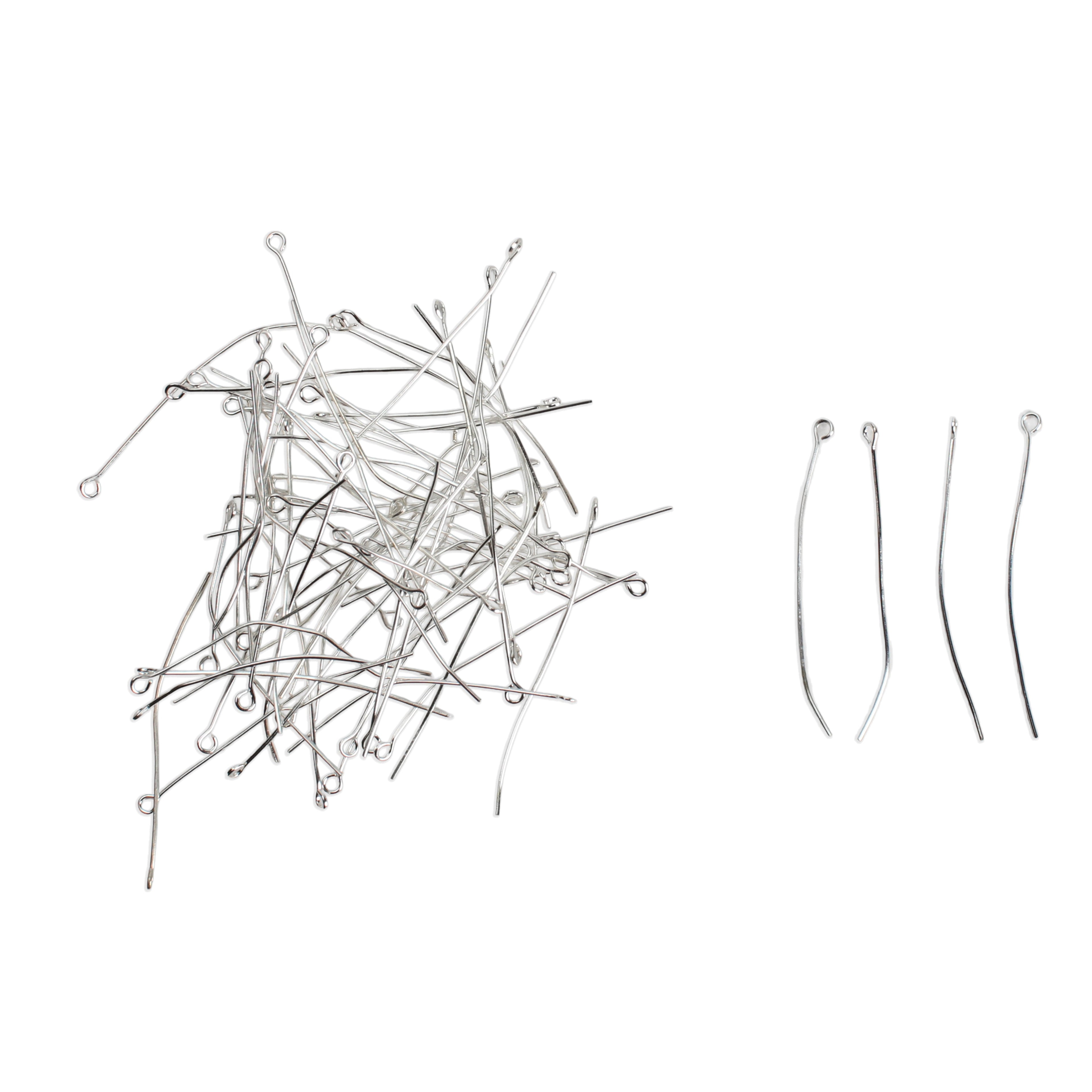 Jewellery Findings Eye Pin Silver 50mm 10gm