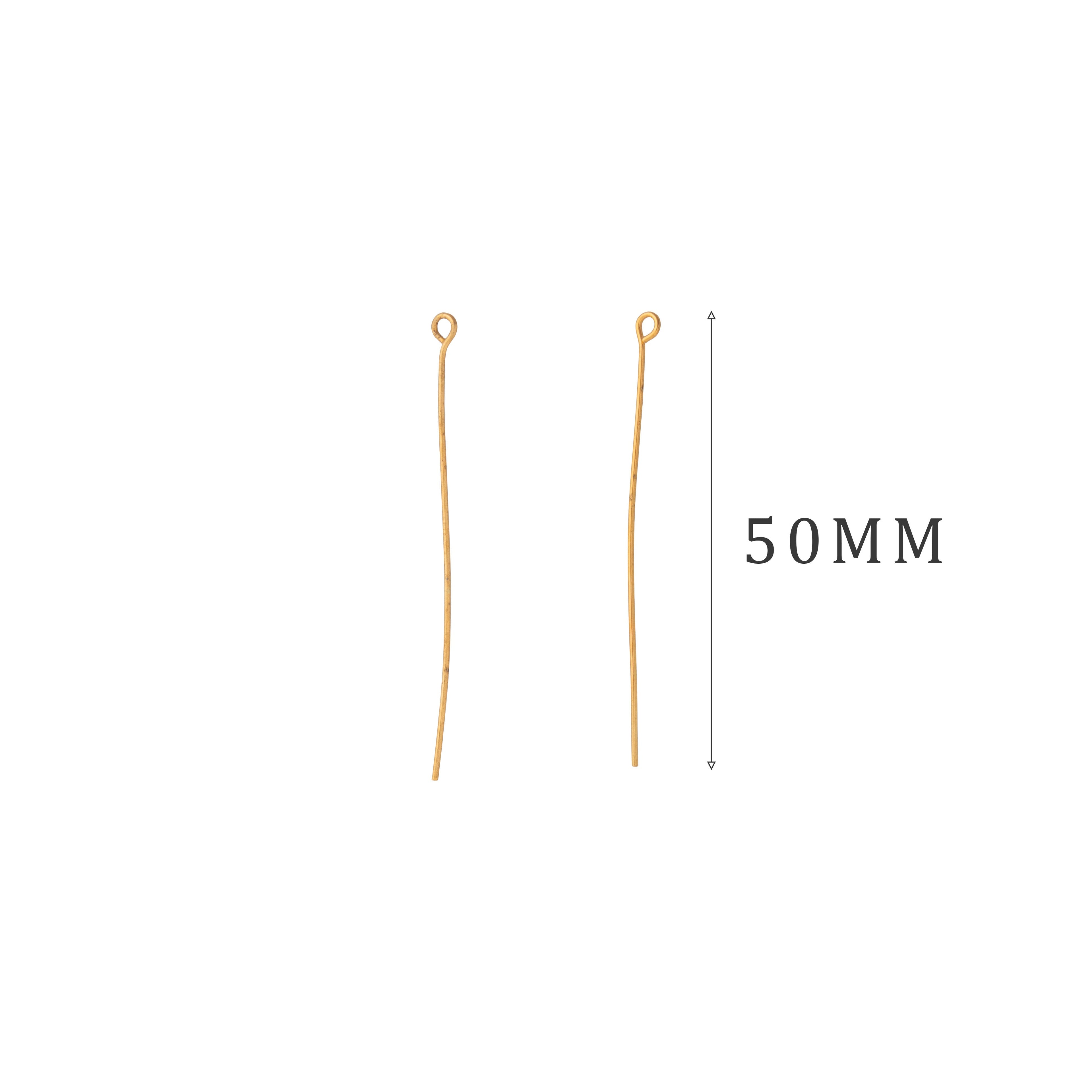 Jewellery Findings Eye Pin Gold 50mm 10gm