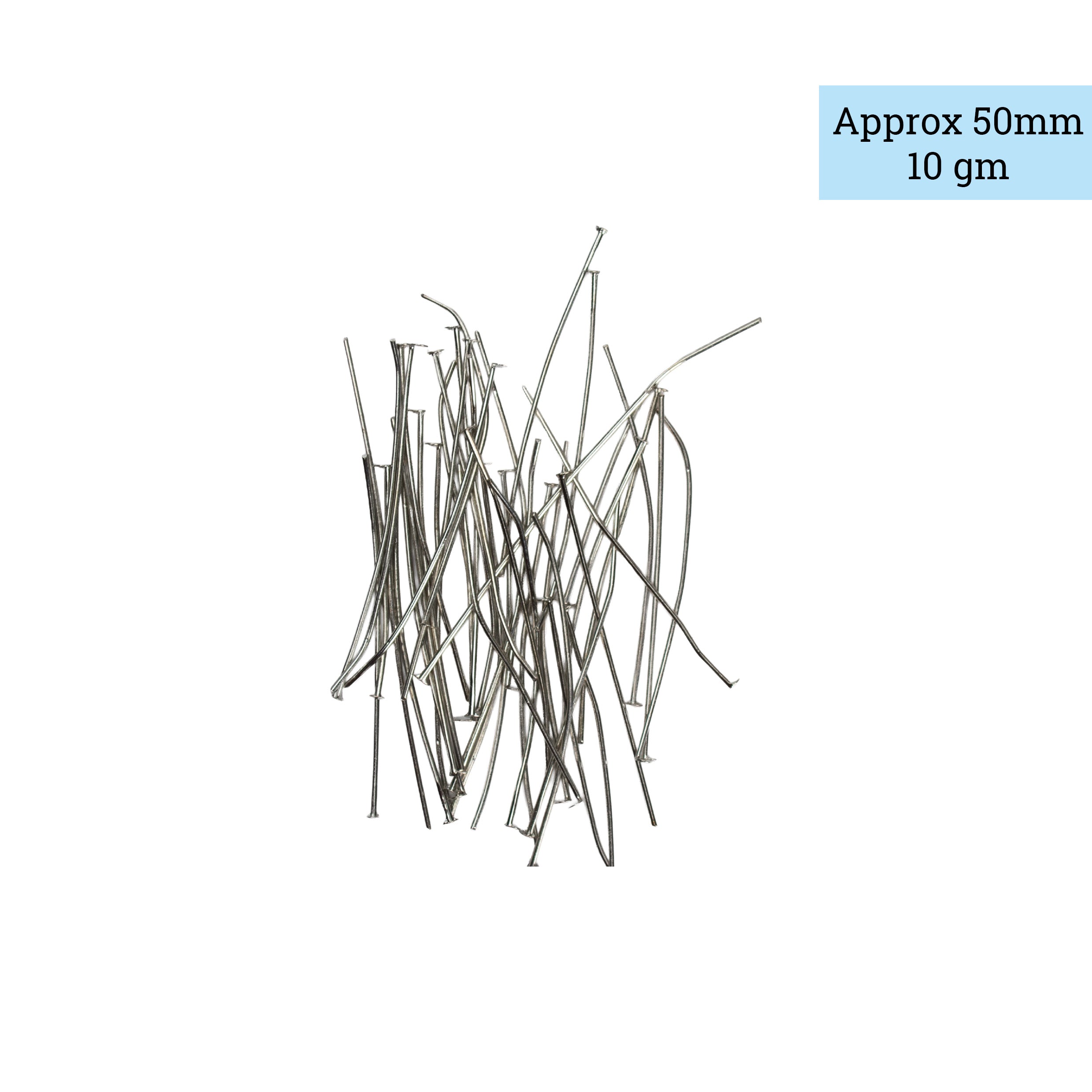 Jewellery Findings Head Pin Nickel 50mm 10gm