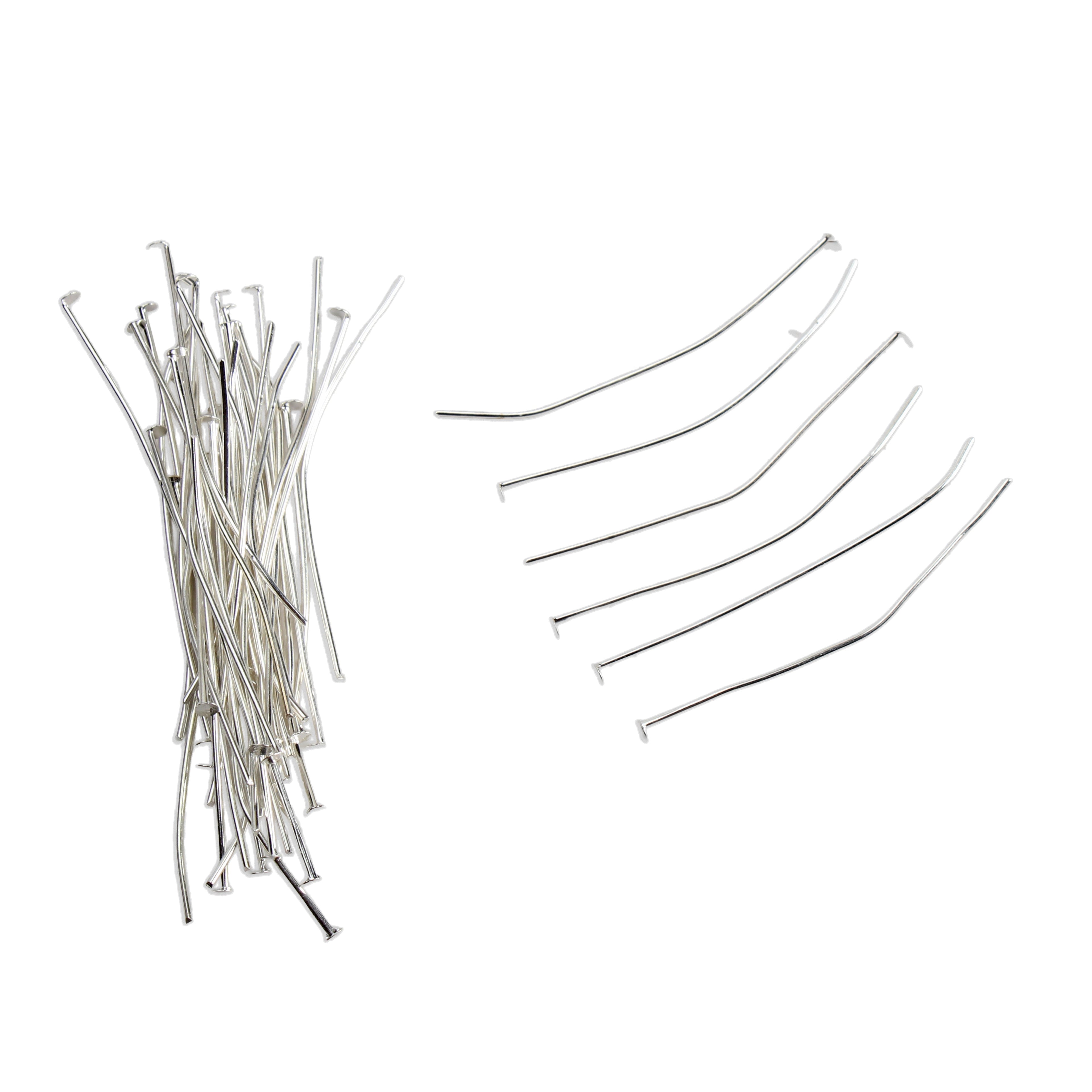Jewellery Findings Head Pin Silver 50mm 10gm