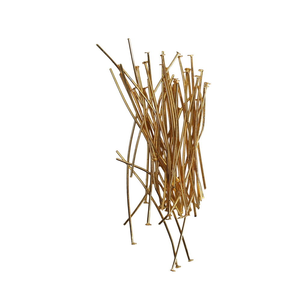 Jewellery Findings Head Pin Gold 50mm 10gm
