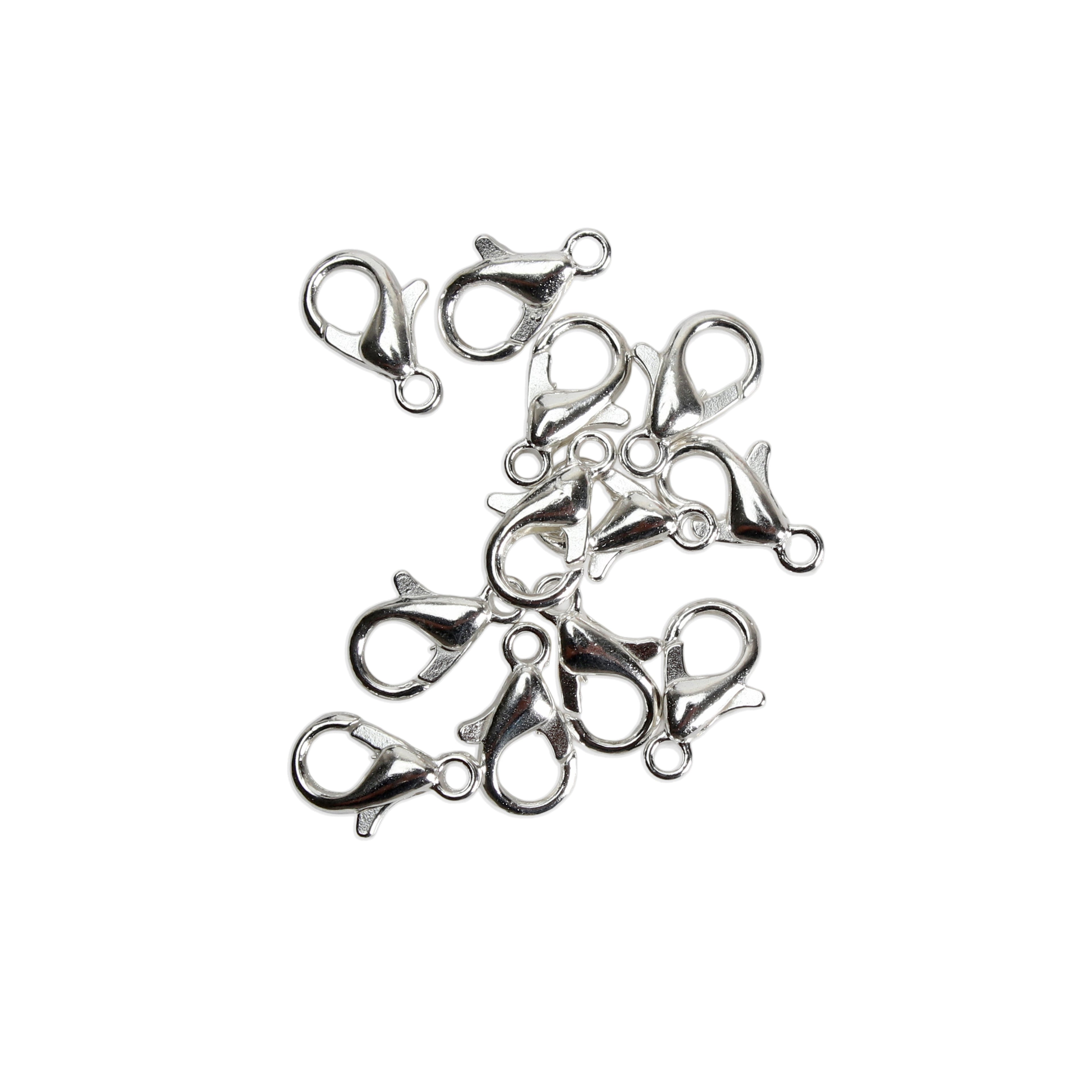 Jewellery Findings Lobster Clasp Silver 10mm 12pc