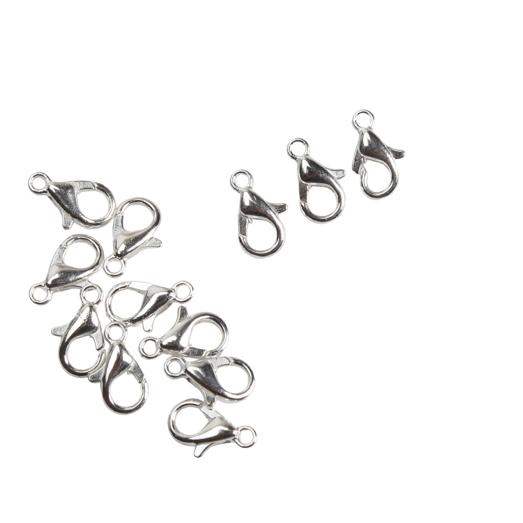 Jewellery Findings Lobster Clasp Silver 10mm 12pc