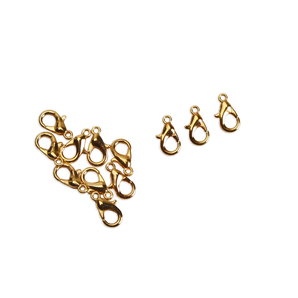 Jewellery Findings Lobster Clasp Gold 10mm 12pc