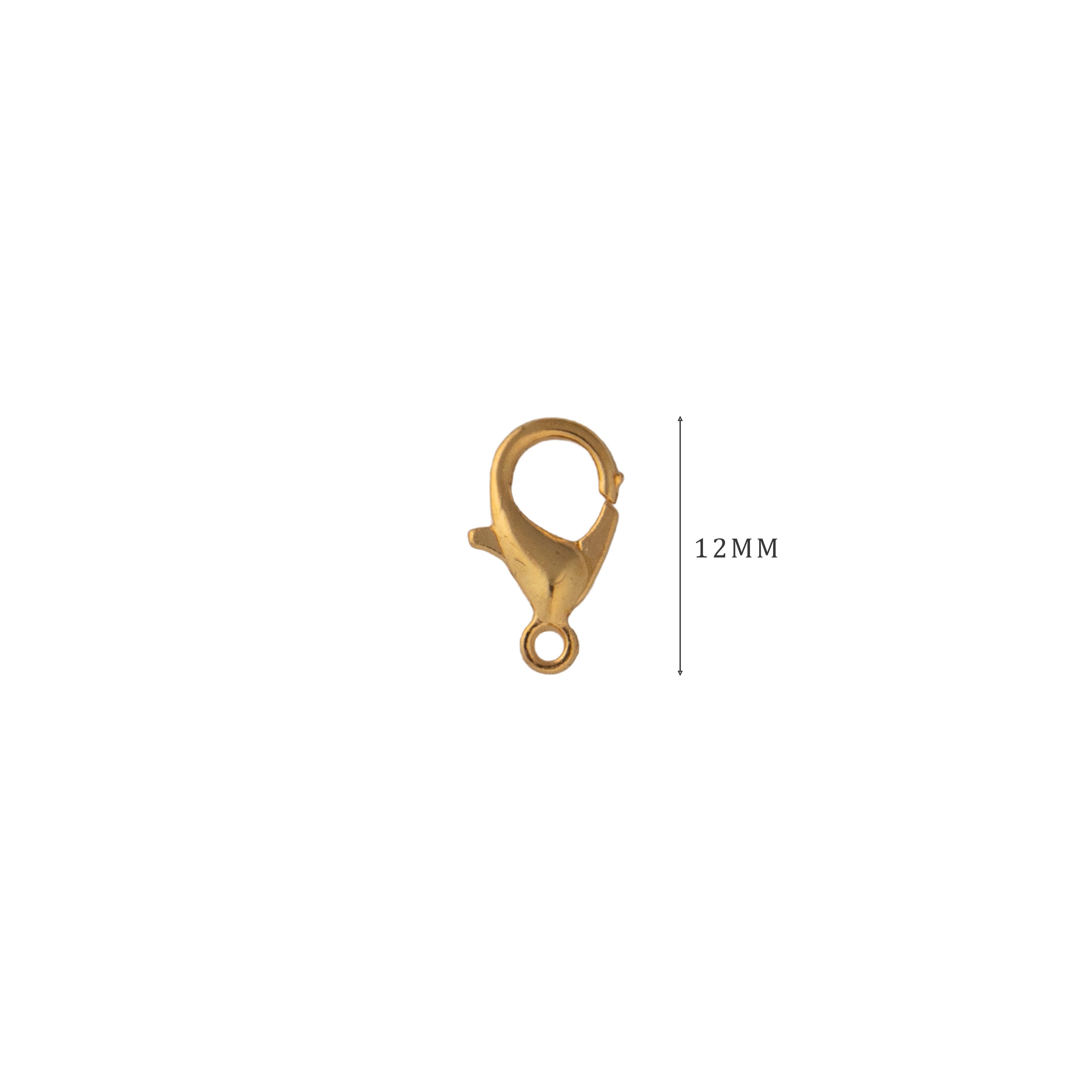 Jewellery Findings Lobster Clasp Gold 12mm 20pc
