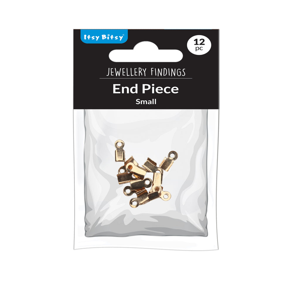 Jewellery Findings End Piece Gold small 12pc