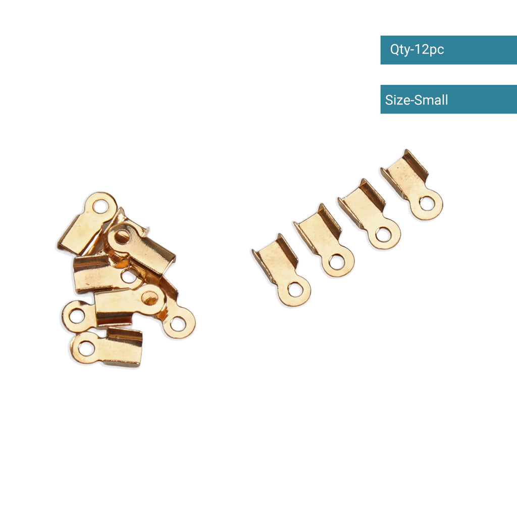 Jewellery Findings End Piece Gold small 12pc