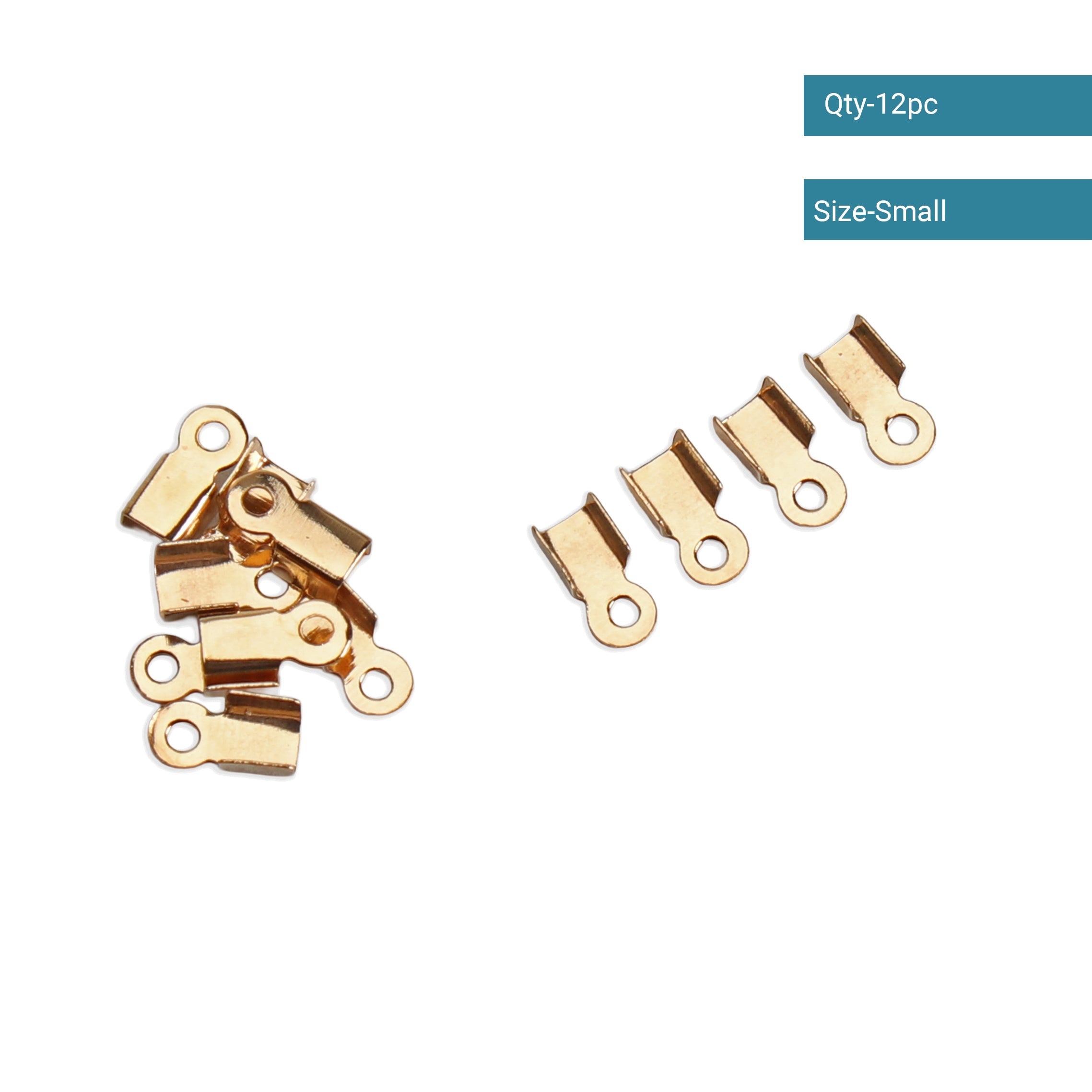 Jewellery Findings End Piece Gold small 12pc