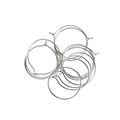 Jewellery Findings Ear Hoop Round Silver 25mm 12pc