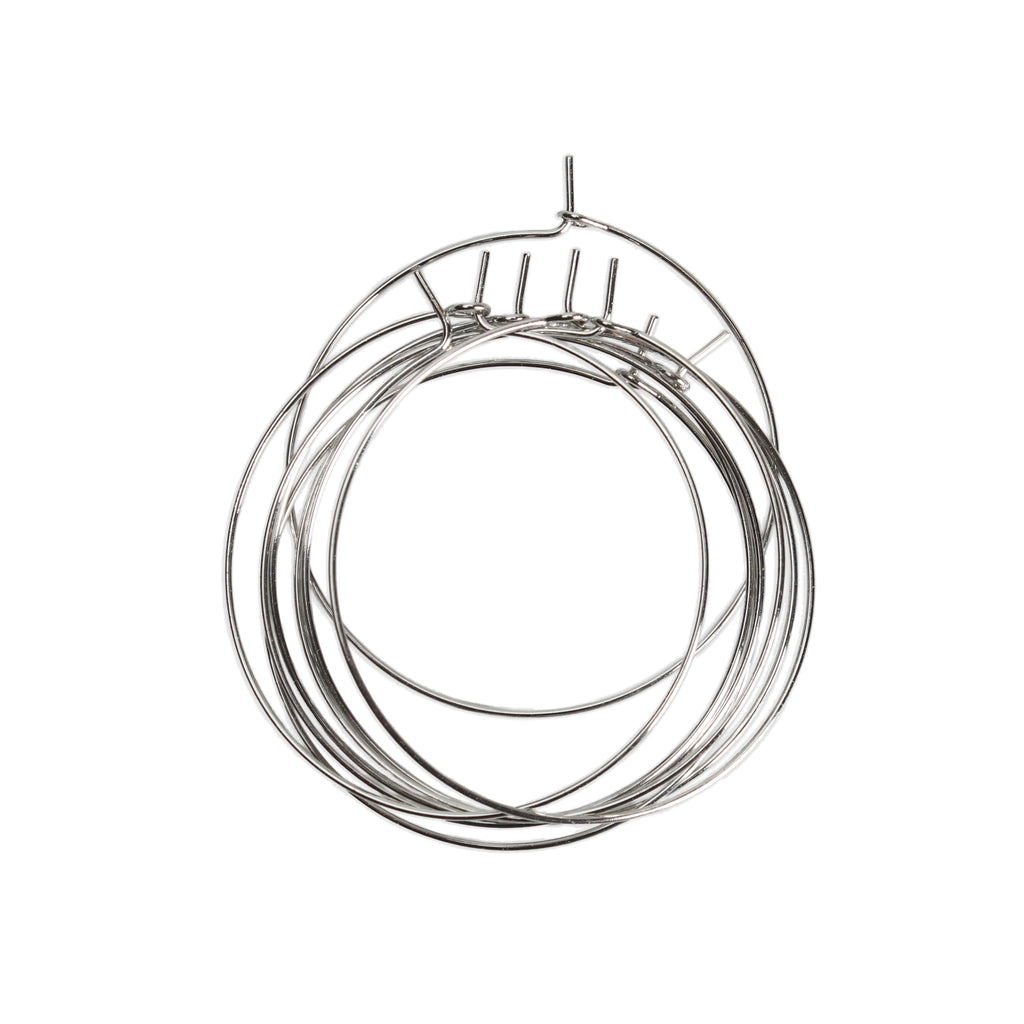 Jewellery Findings Ear Hoop Round Nickel 40mm Dia 8pc