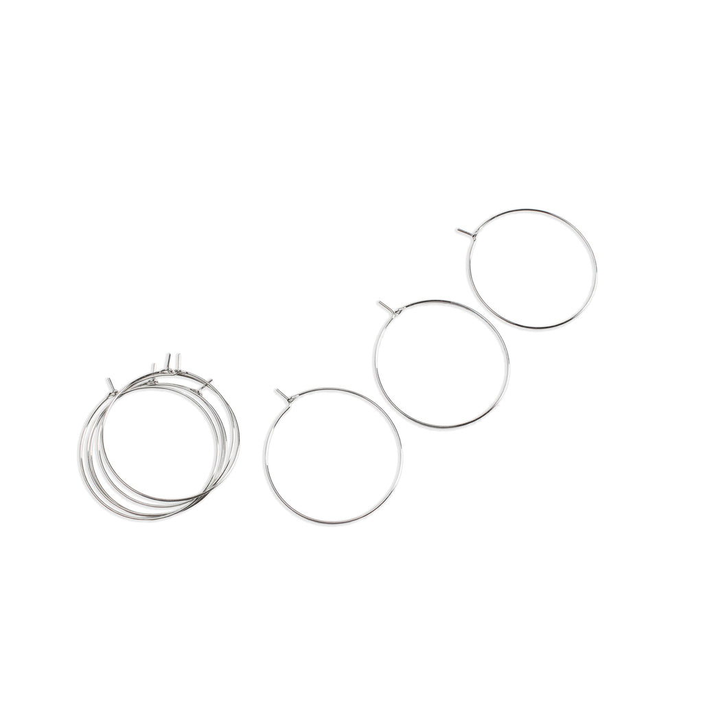 Jewellery Findings Ear Hoop Round Nickel 40mm Dia 8pc