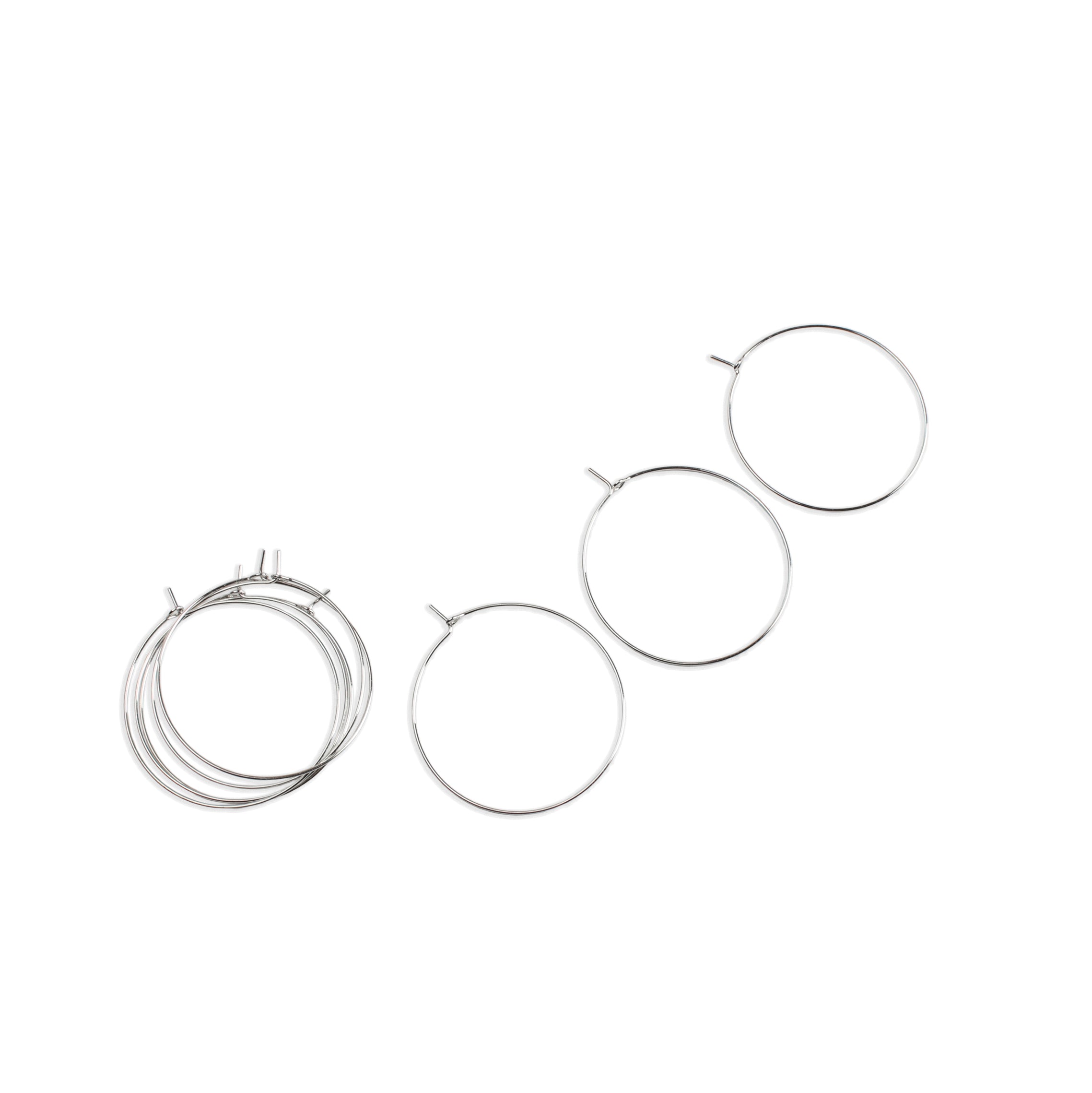 Jewellery Findings Ear Hoop Round Nickel 40mm Dia 8pc