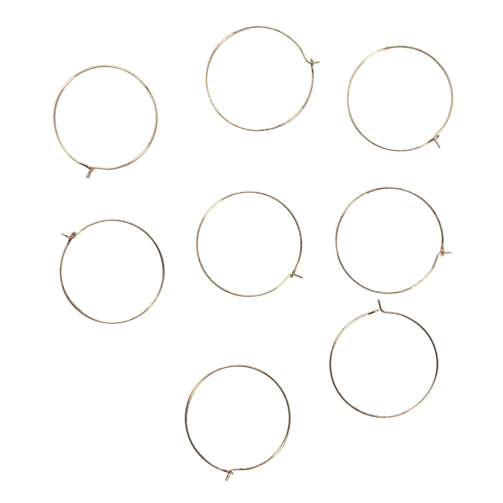 Jewellery Findings Ear Hoop Round Gold 40mm Dia 8pc