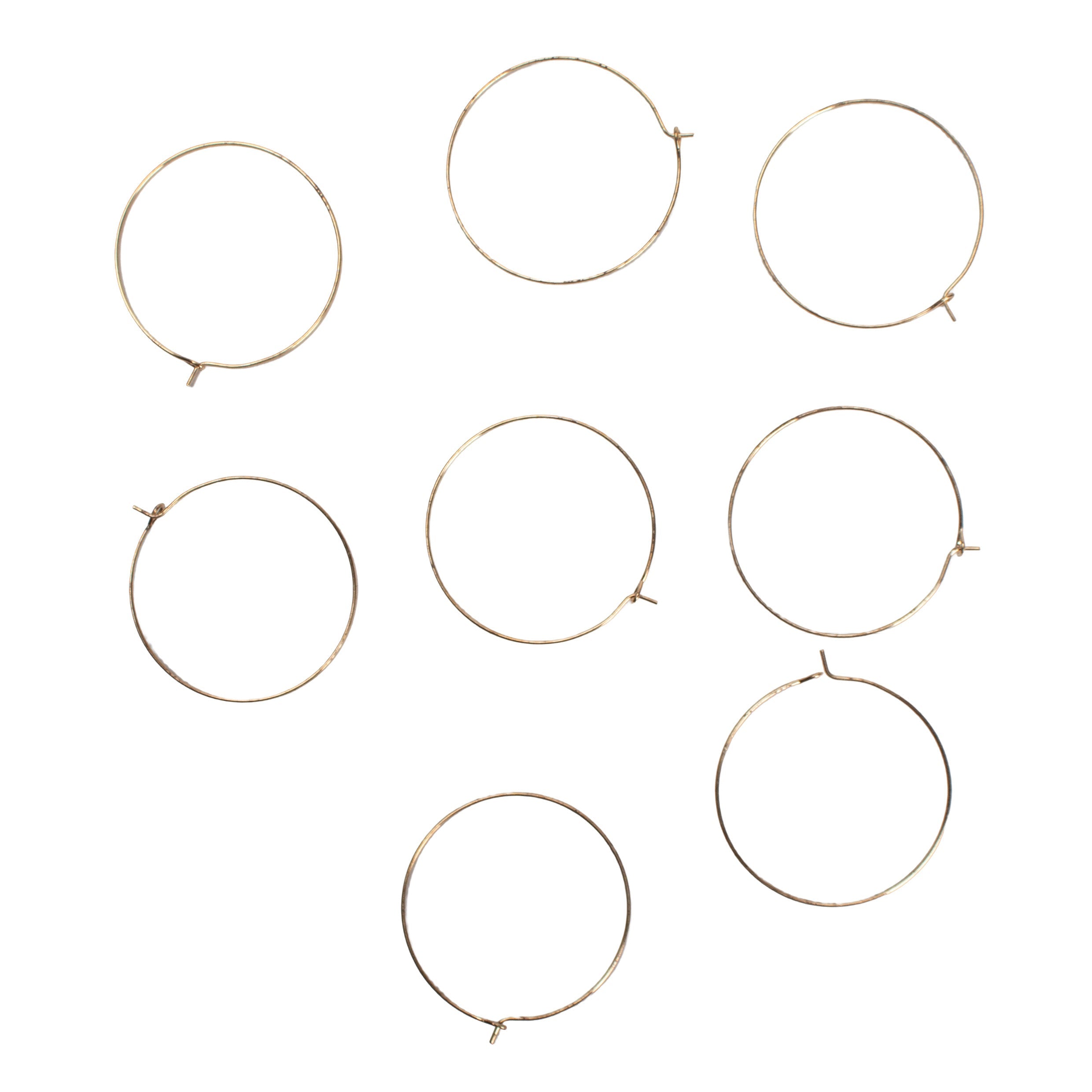 Jewellery Findings Ear Hoop Round Gold 40mm Dia 8pc