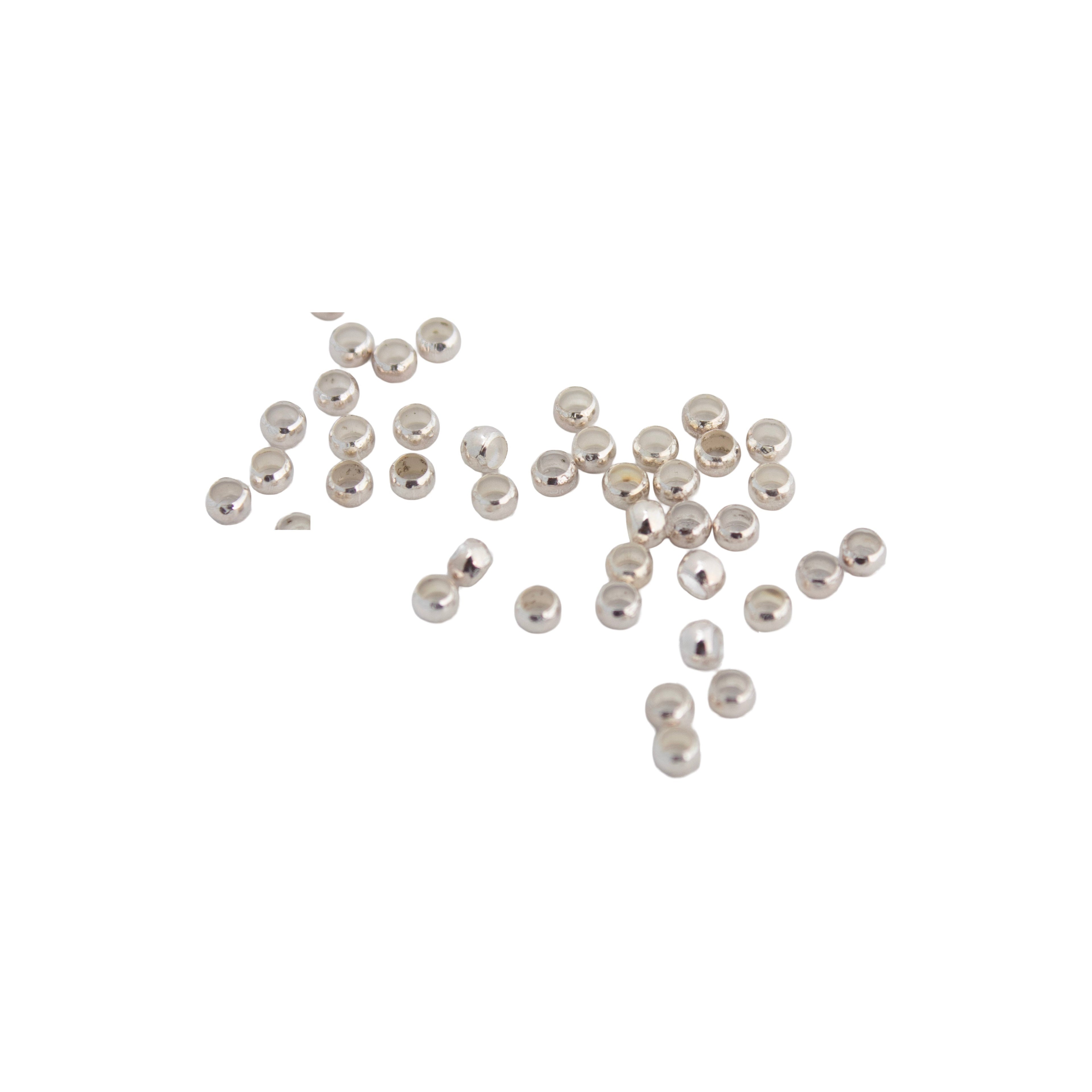Jewellery Findings Crimp Beads Silver 2.5mm 50pc