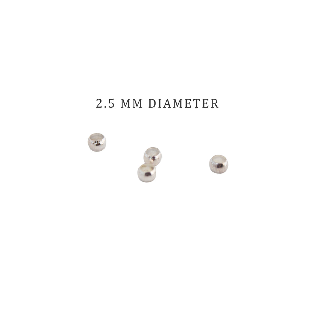 Jewellery Findings Crimp Beads Silver 2.5mm 50pc