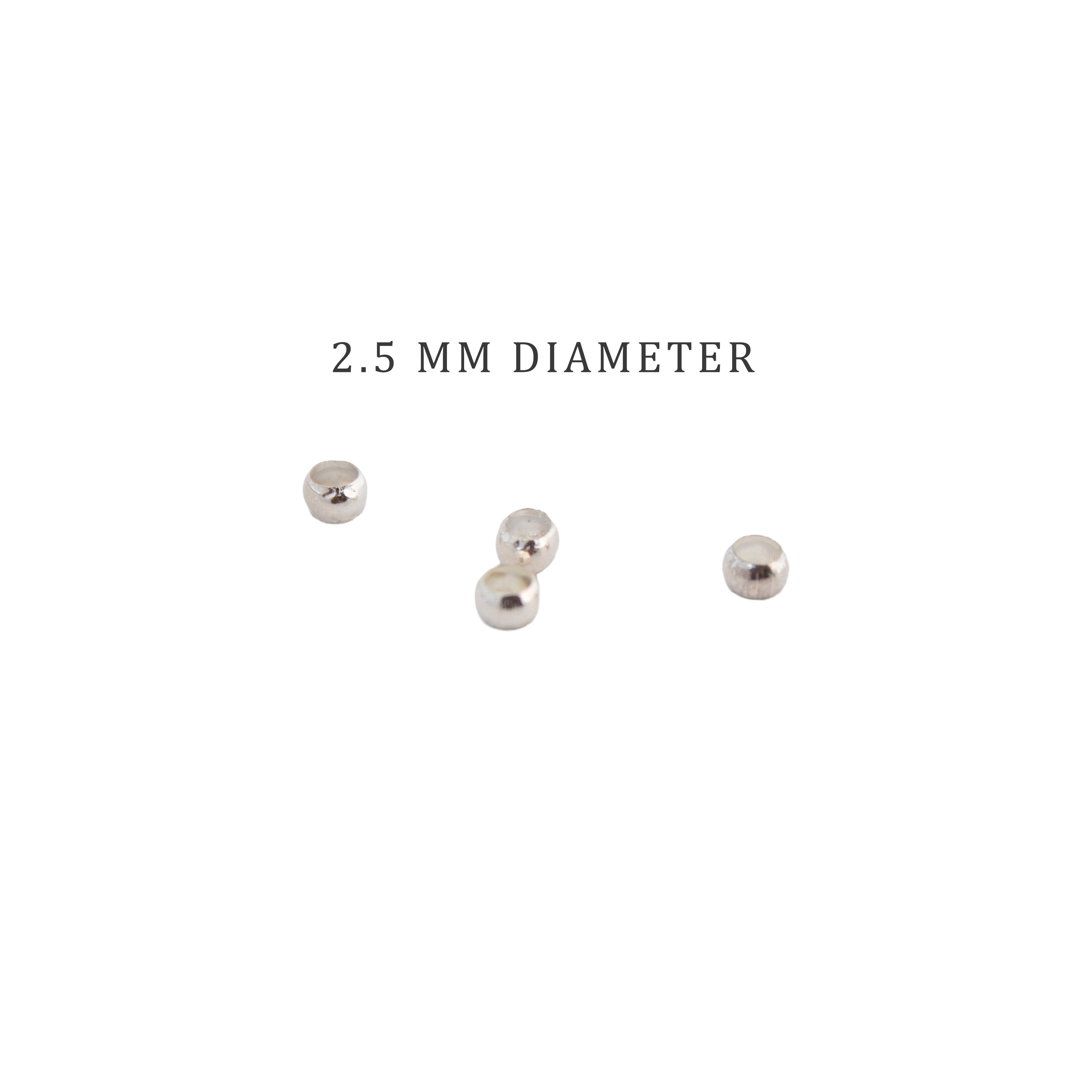 Jewellery Findings Crimp Beads Silver 2.5mm 50pc