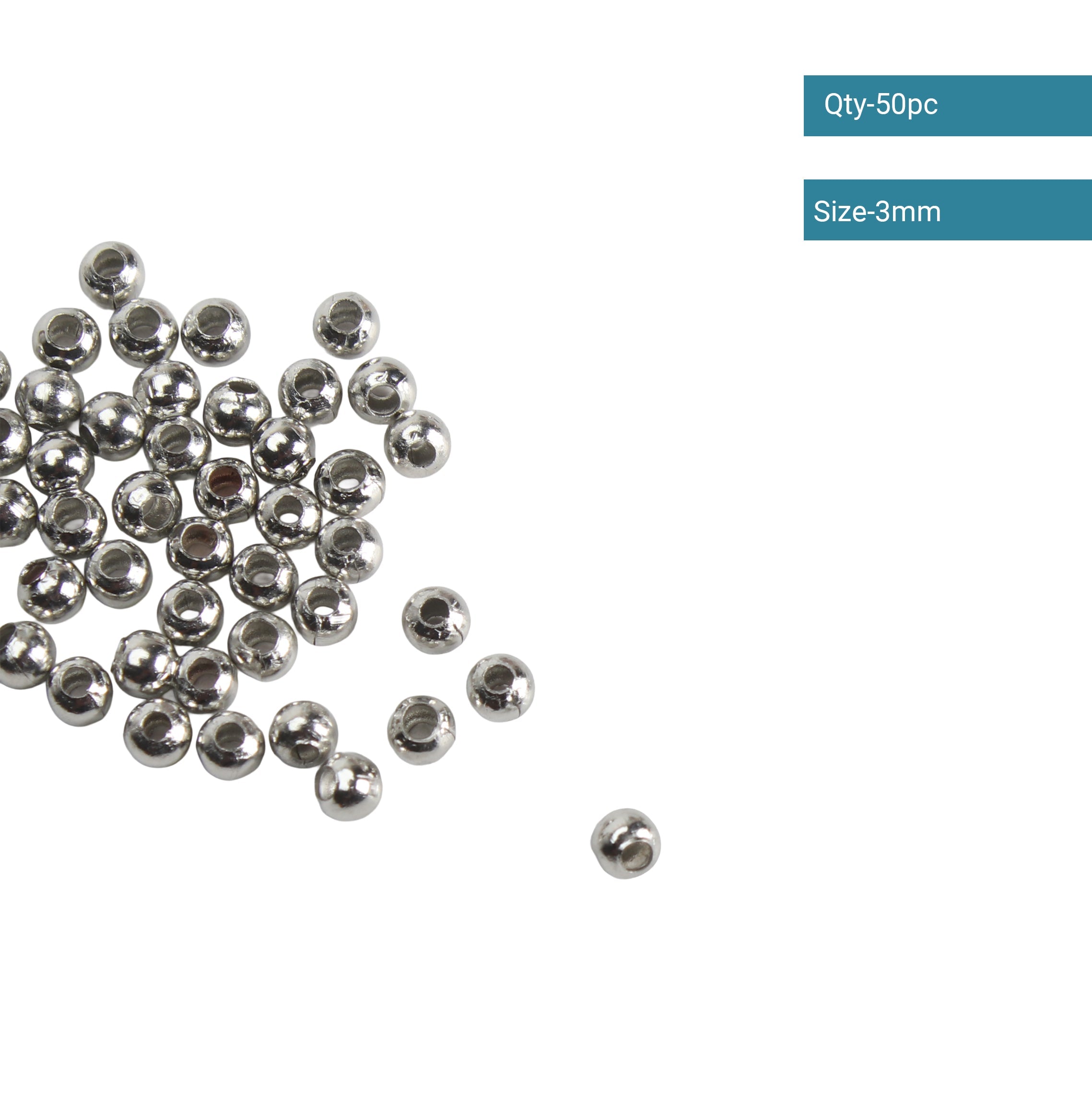 Jewellery Findings Metal Spacer Beads Nickel 3.2mm 50pc