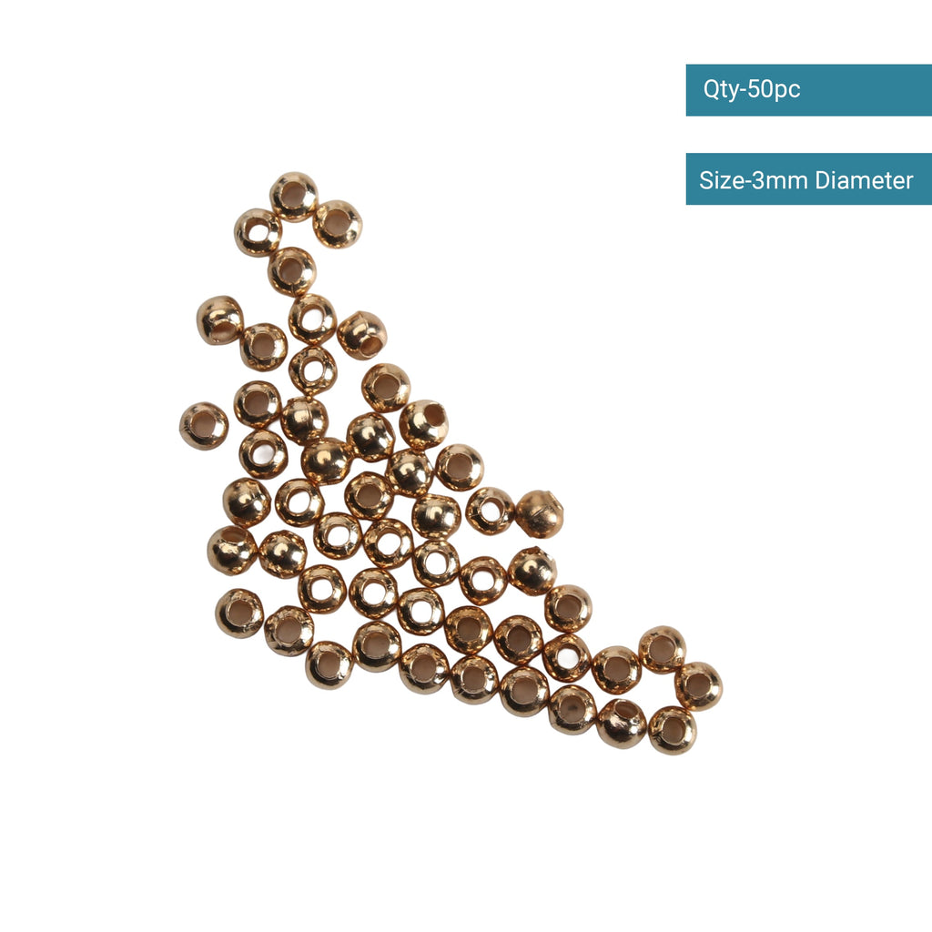 Jewellery Findings Metal Spacer Beads Gold 3.2mm kc 50pc