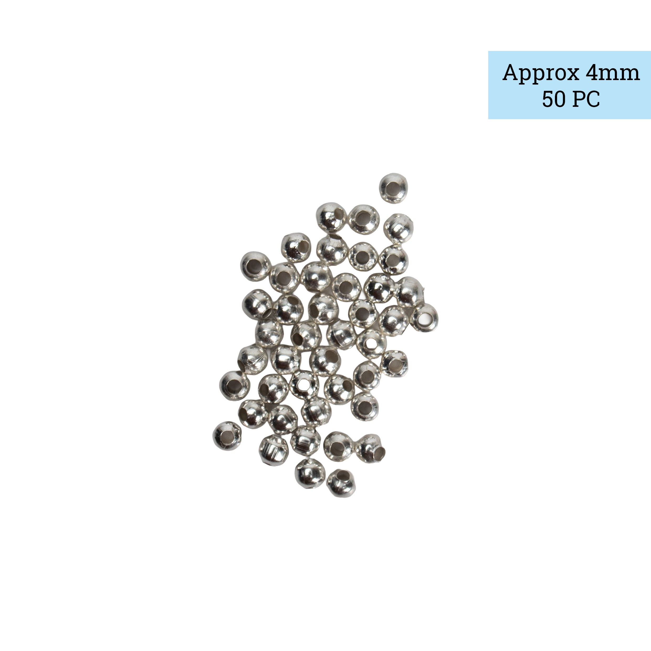 Jewellery Findings Metal Spacer Beads Silver 4.0mm 50pc