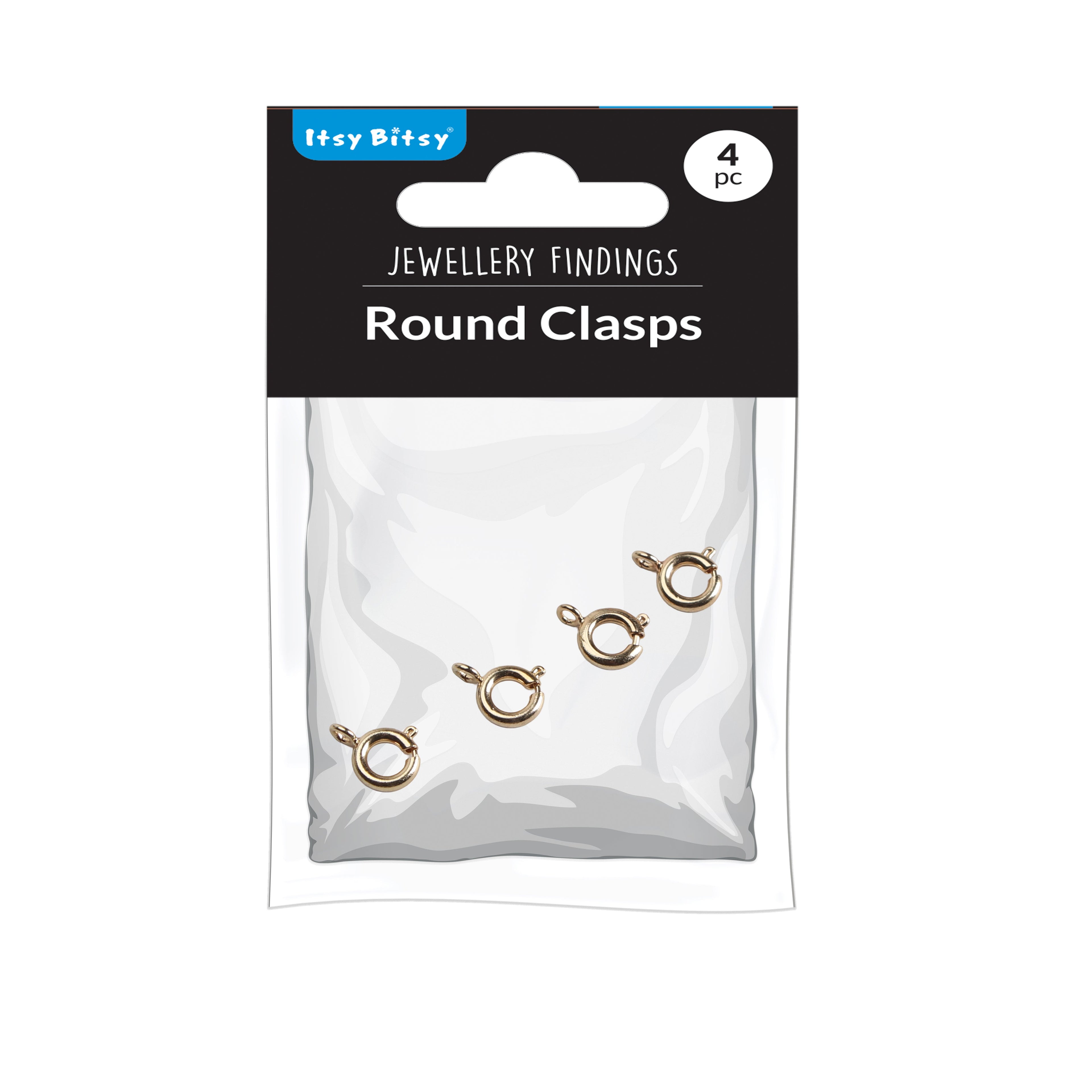 Jewellery Findings Round Clasps Gold kc 4pc