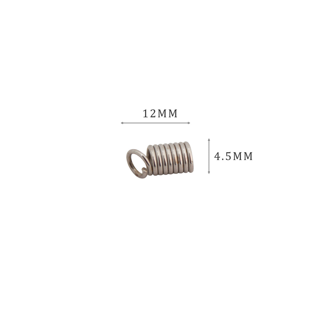 Jewellery Findings Spring Cord Ends Nickel 4.5mm 15gm