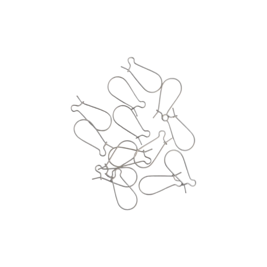 Jewellery Findings Ear Wire U Hooks Nickel 25mm 14pc