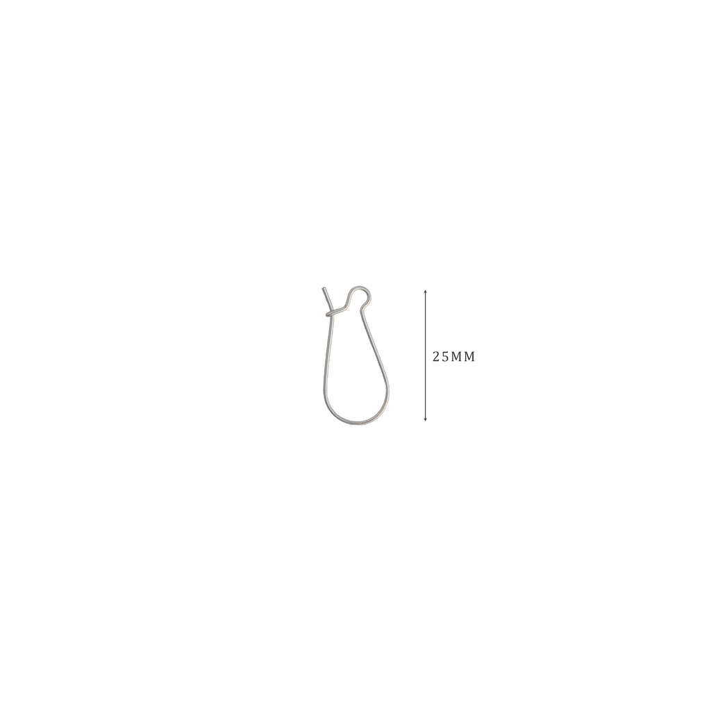 Jewellery Findings Ear Wire U Hooks Nickel 25mm 14pc