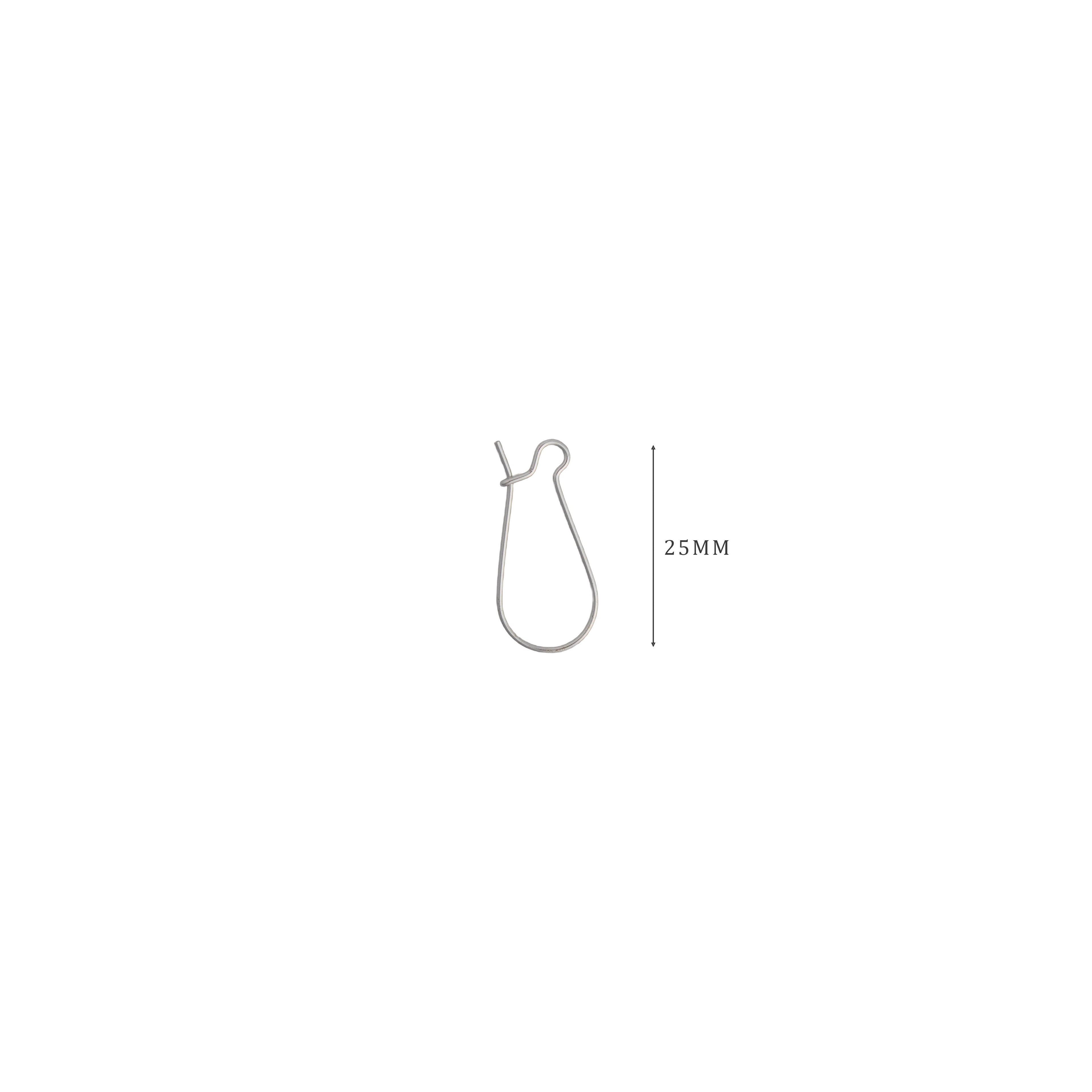 Jewellery Findings Ear Wire U Hooks Nickel 25mm 14pc