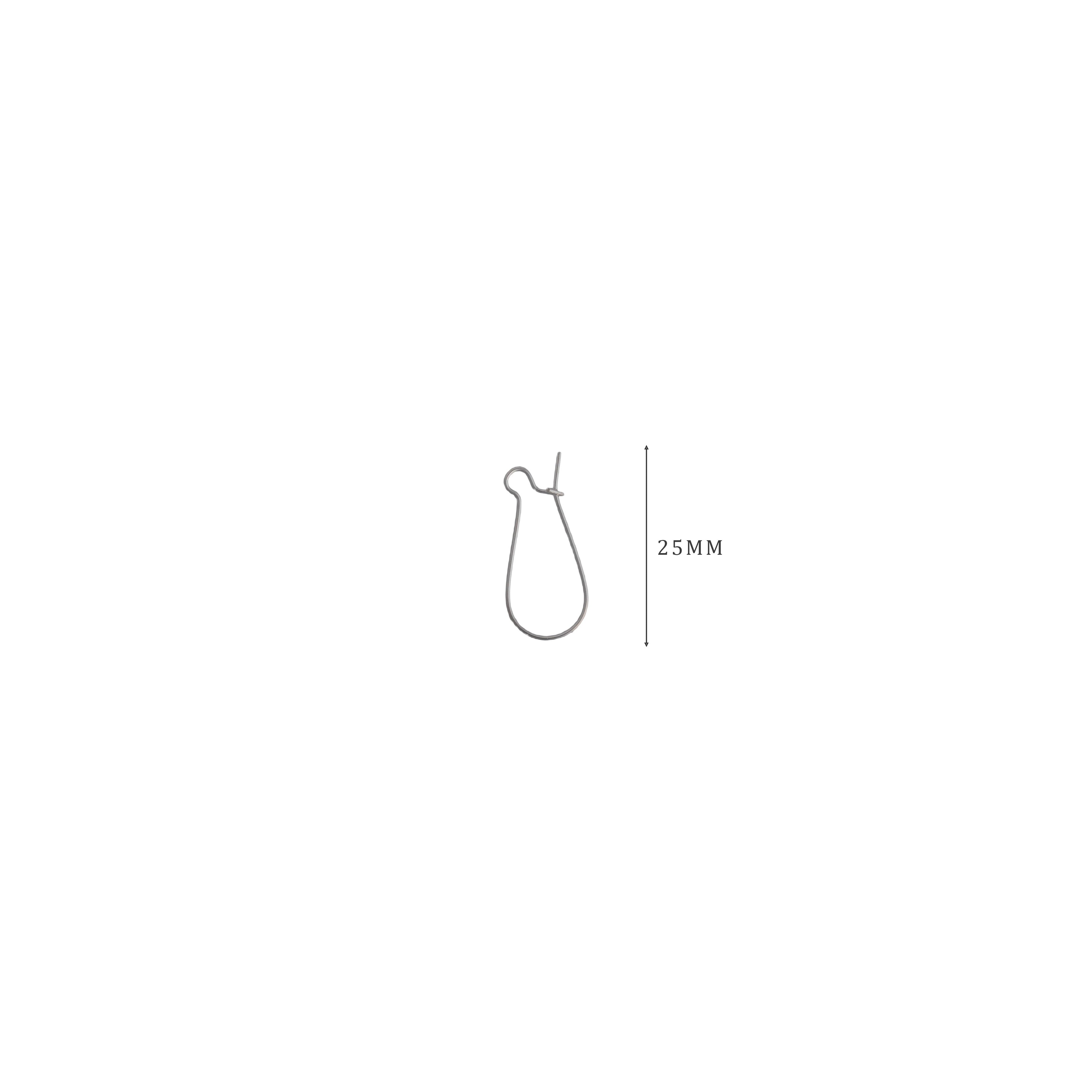 Jewellery Findings Ear Wire U Hooks Silver 25mm 14pc