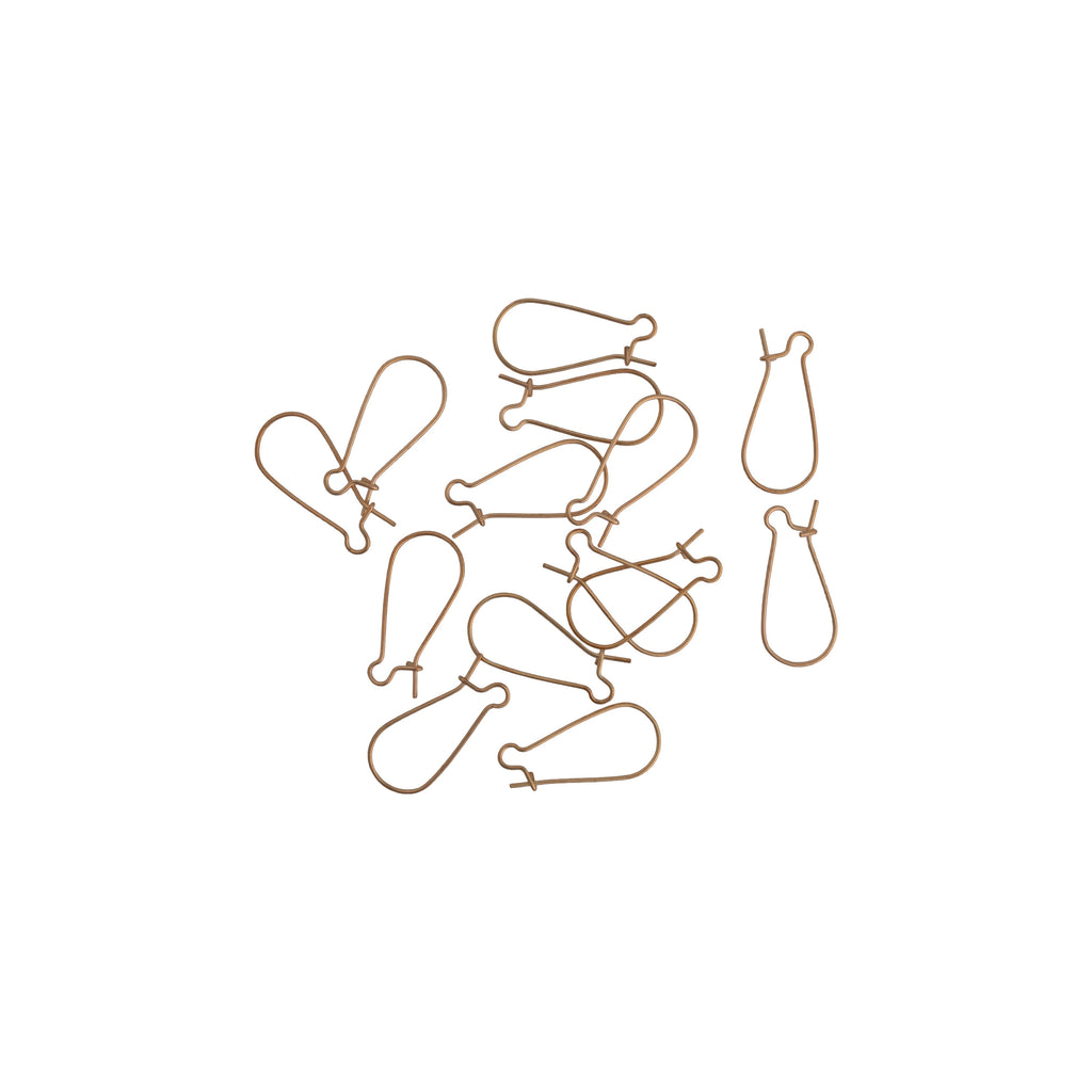 Jewellery Findings Ear Wire U Hooks Gold 25mm 14pc