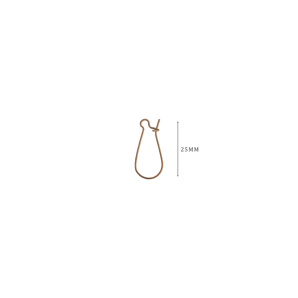 Jewellery Findings Ear Wire U Hooks Gold 25mm 14pc