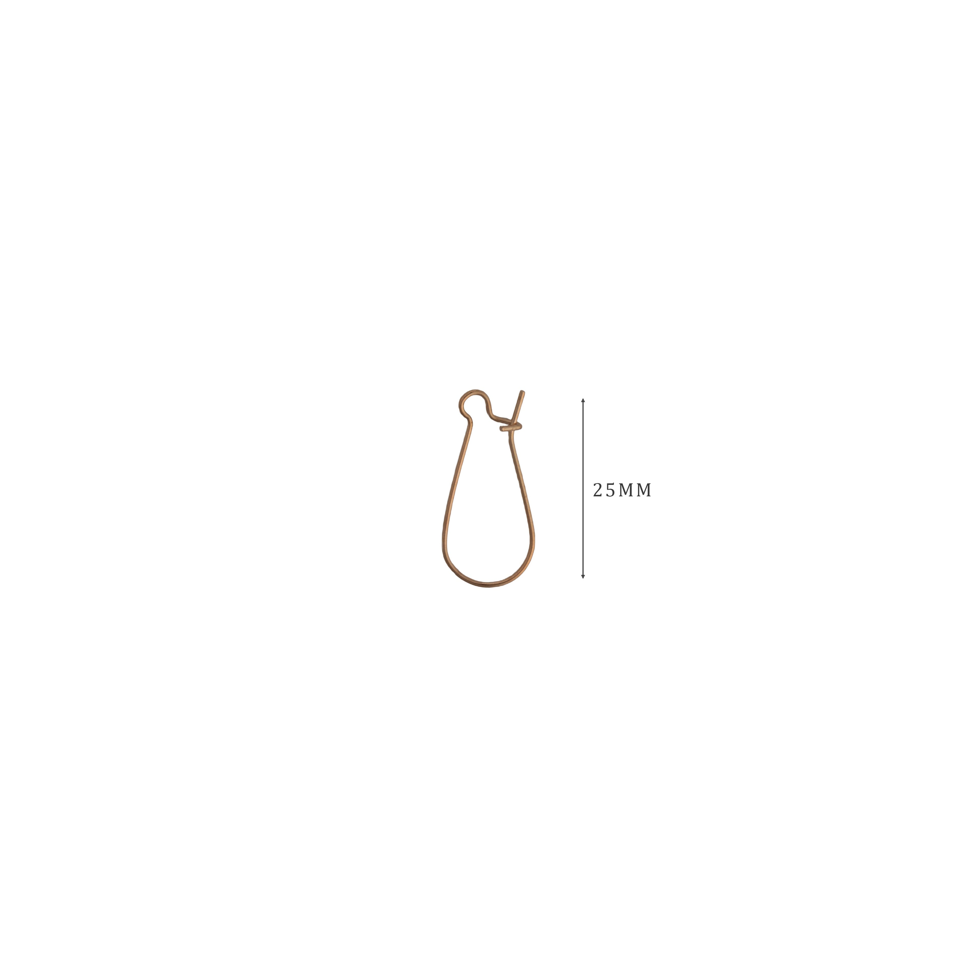 Jewellery Findings Ear Wire U Hooks Gold 25mm 14pc