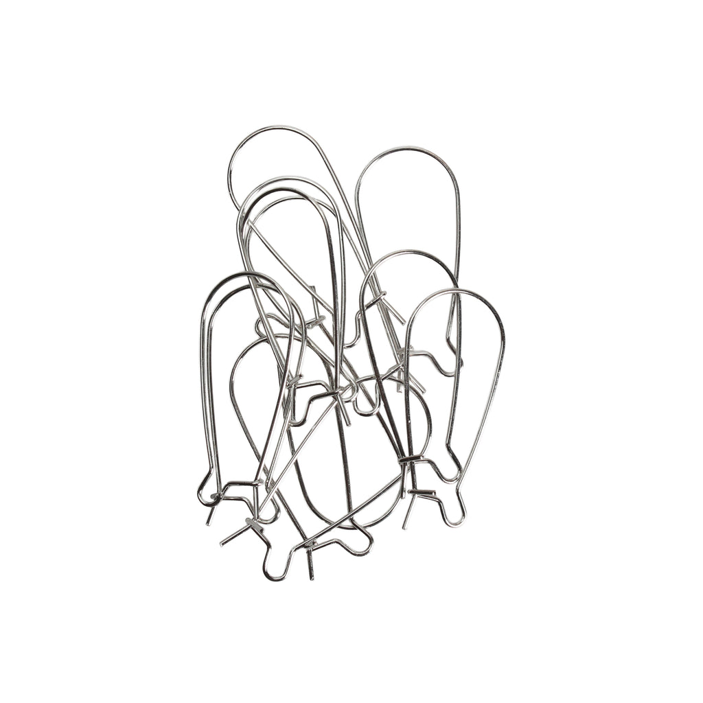 Jewellery Findings Ear Wire U Hooks Nickel 32mm 12pc
