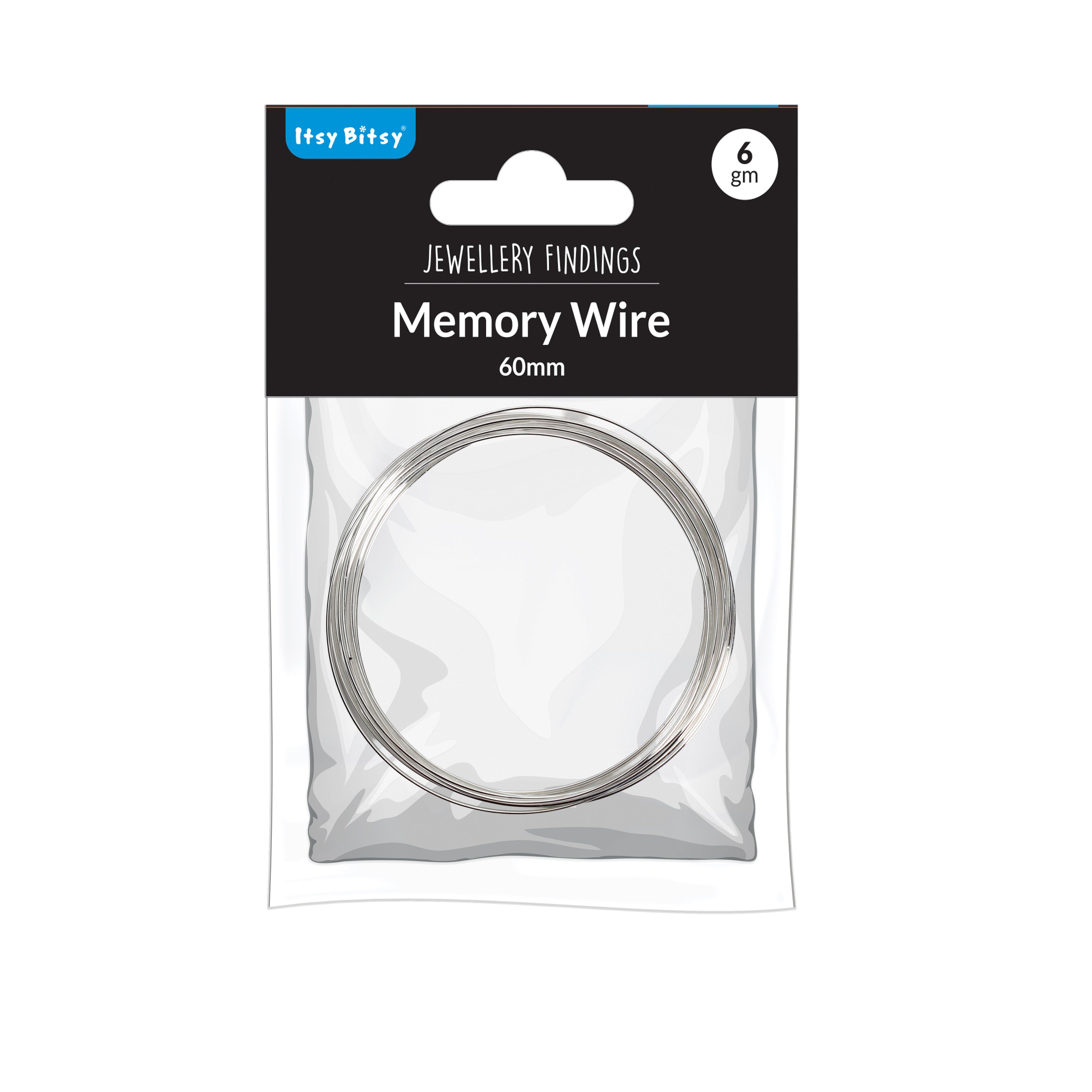 Jewellery Findings Memory Wire Silver 60mm 6gm