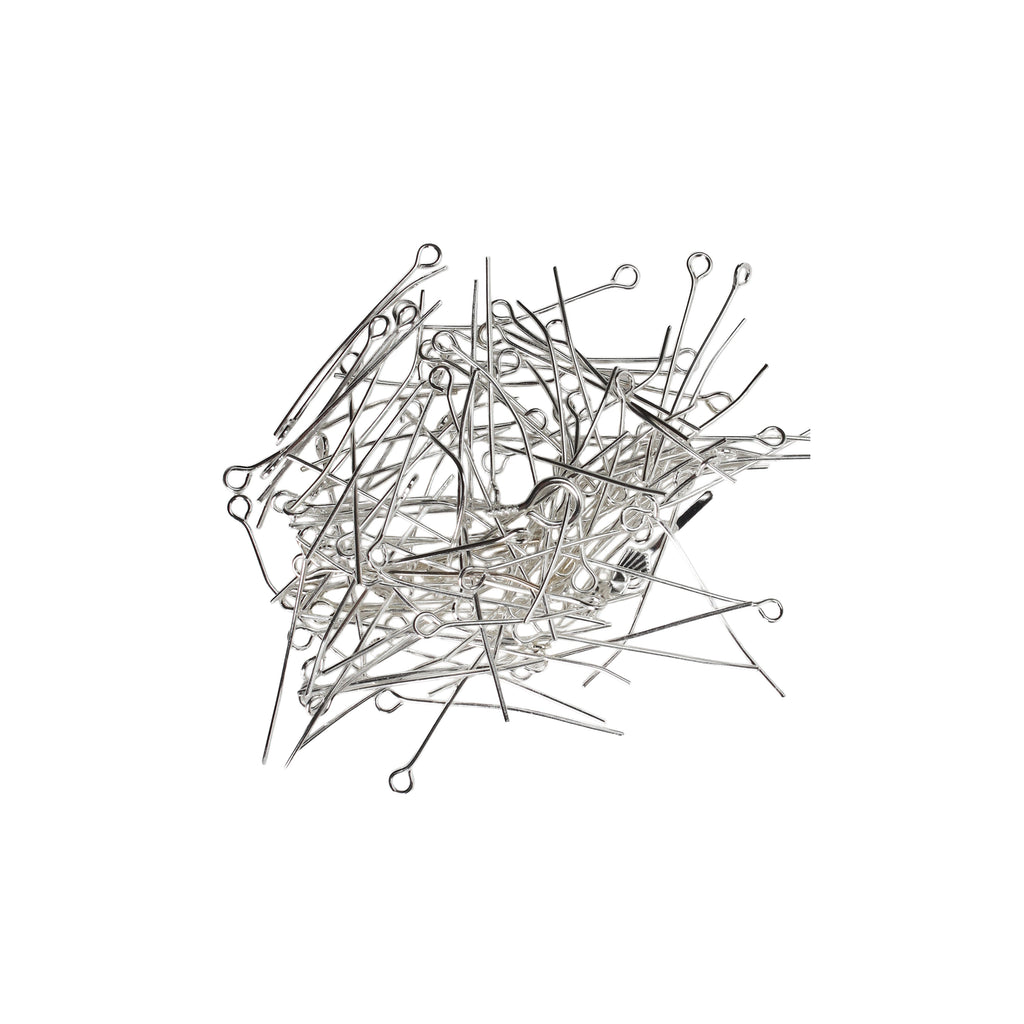 Jewellery Findings Eye Pin Silver 30mm 10gm