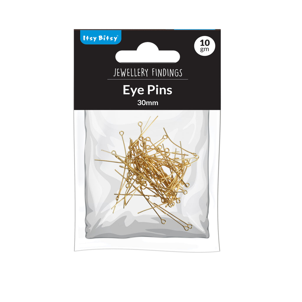 Jewellery Findings Eye Pin Gold 30mm 10gm